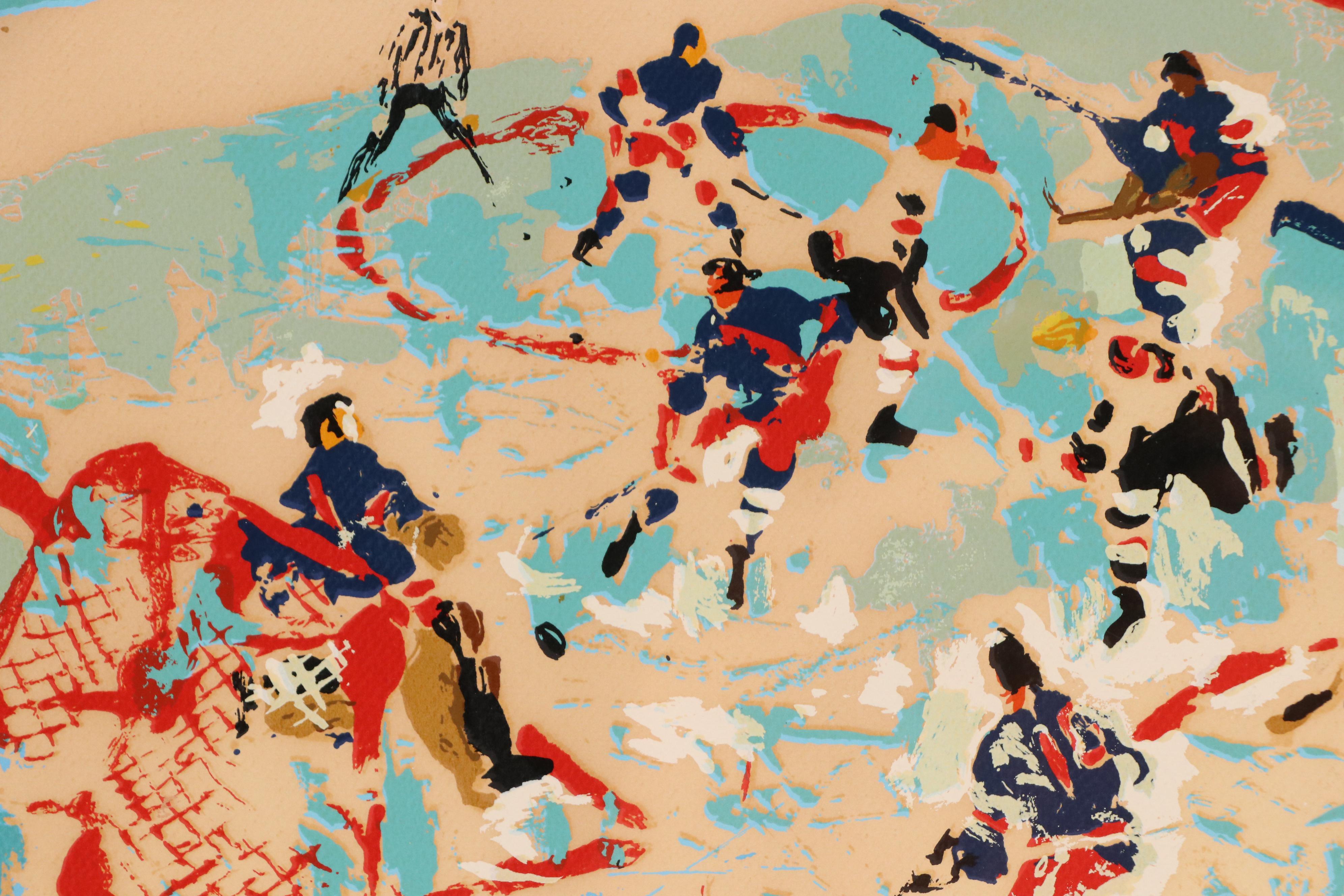 LeRoy Neiman Hockey Serigraph "Slapshot," 1974