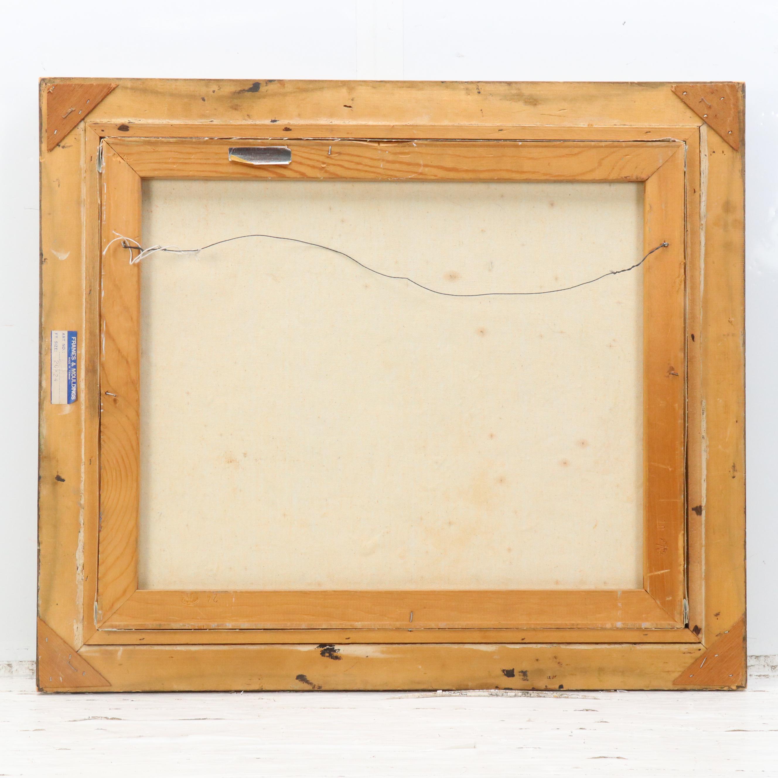 Impressionistic Style Oil Painting of Figure in Floral Landscape