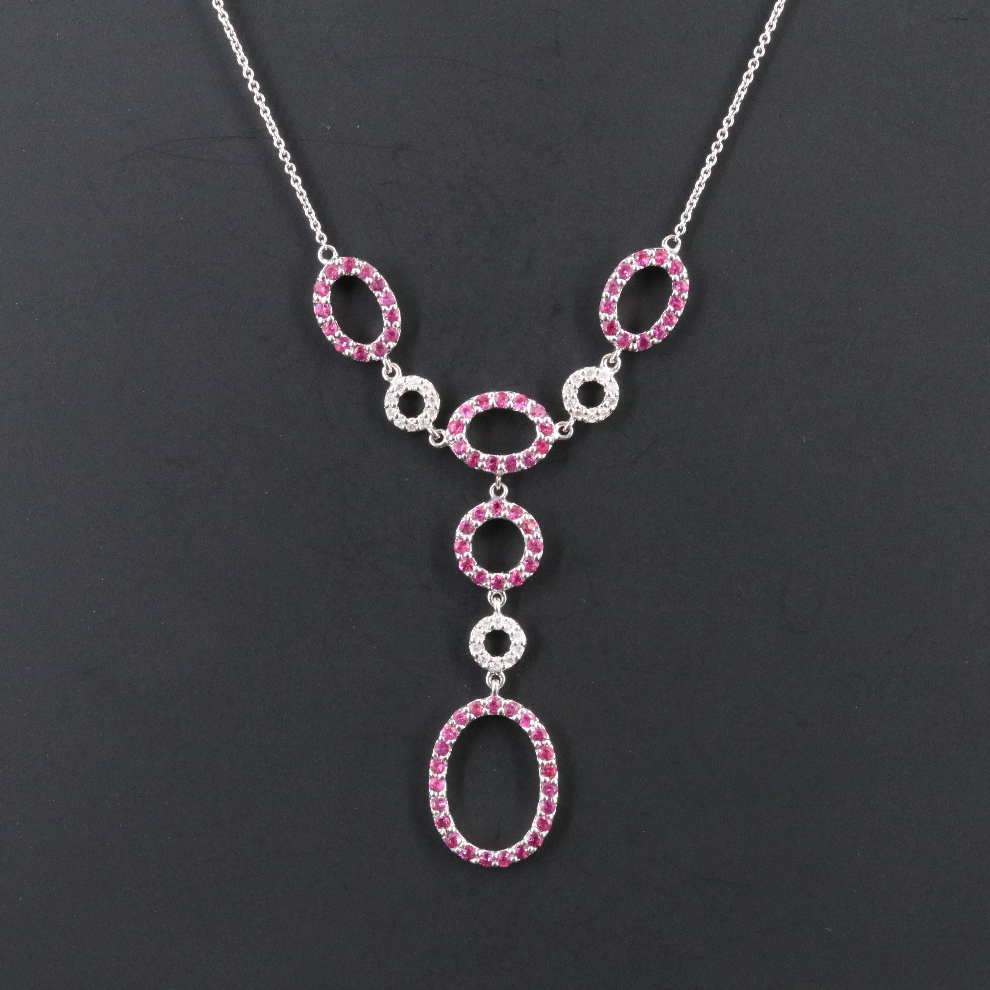 14K Ruby and Diamond Necklace