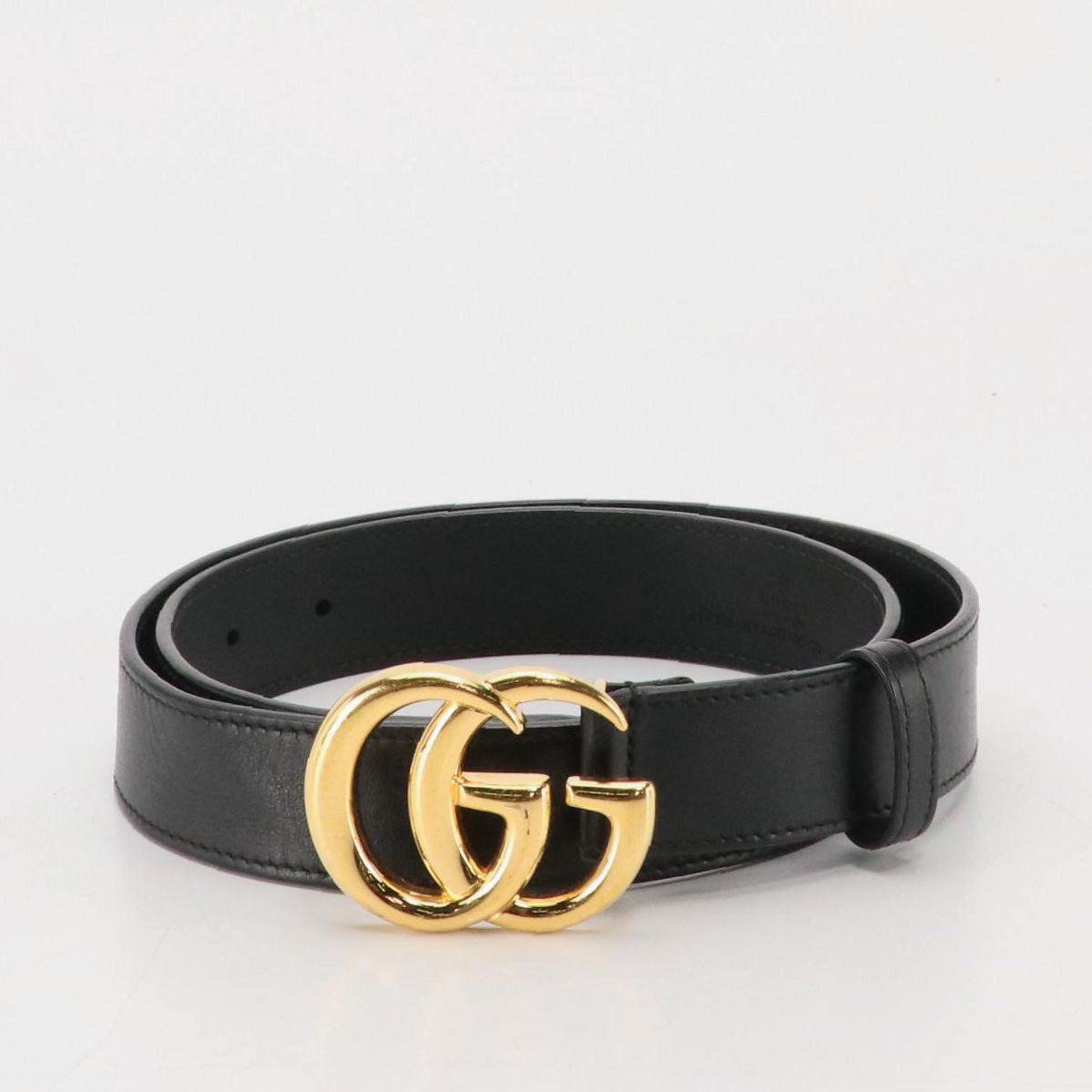 Gucci GG Marmont Belt in Black Calfskin Leather