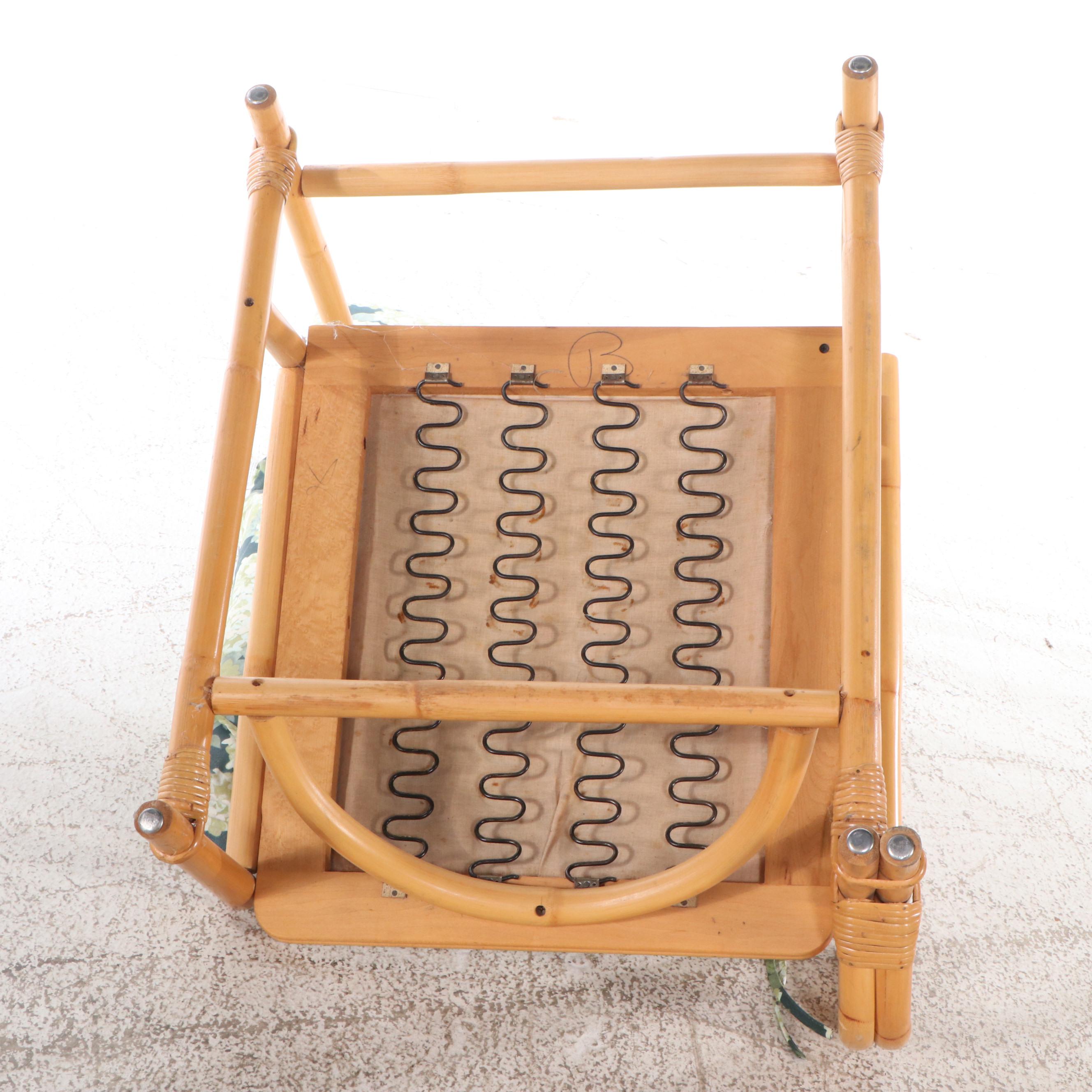 Ficks Reed Co. Bamboo Armchair, Coffee Table and Sectional Loveseat