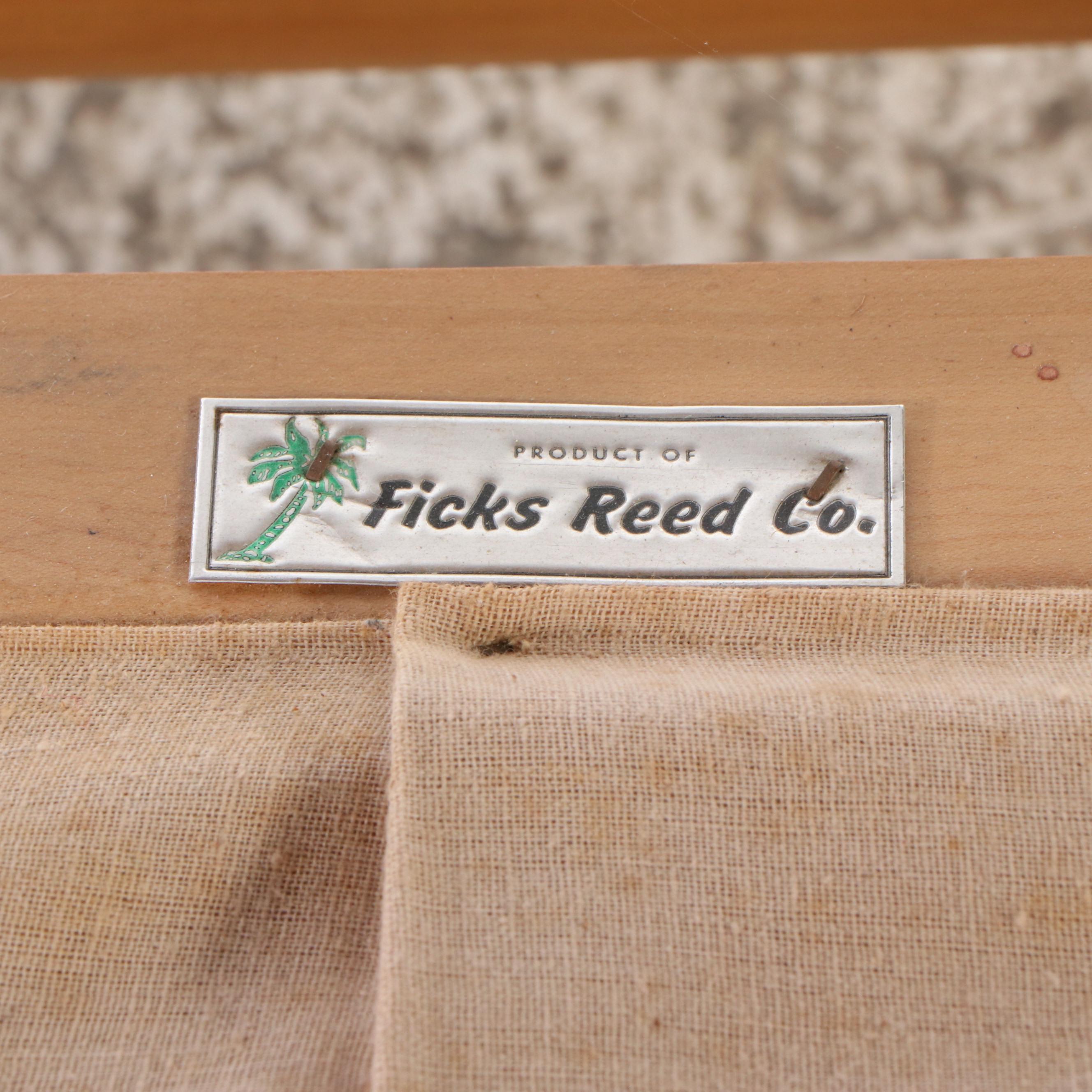 Ficks Reed Co. Bamboo Armchair, Coffee Table and Sectional Loveseat