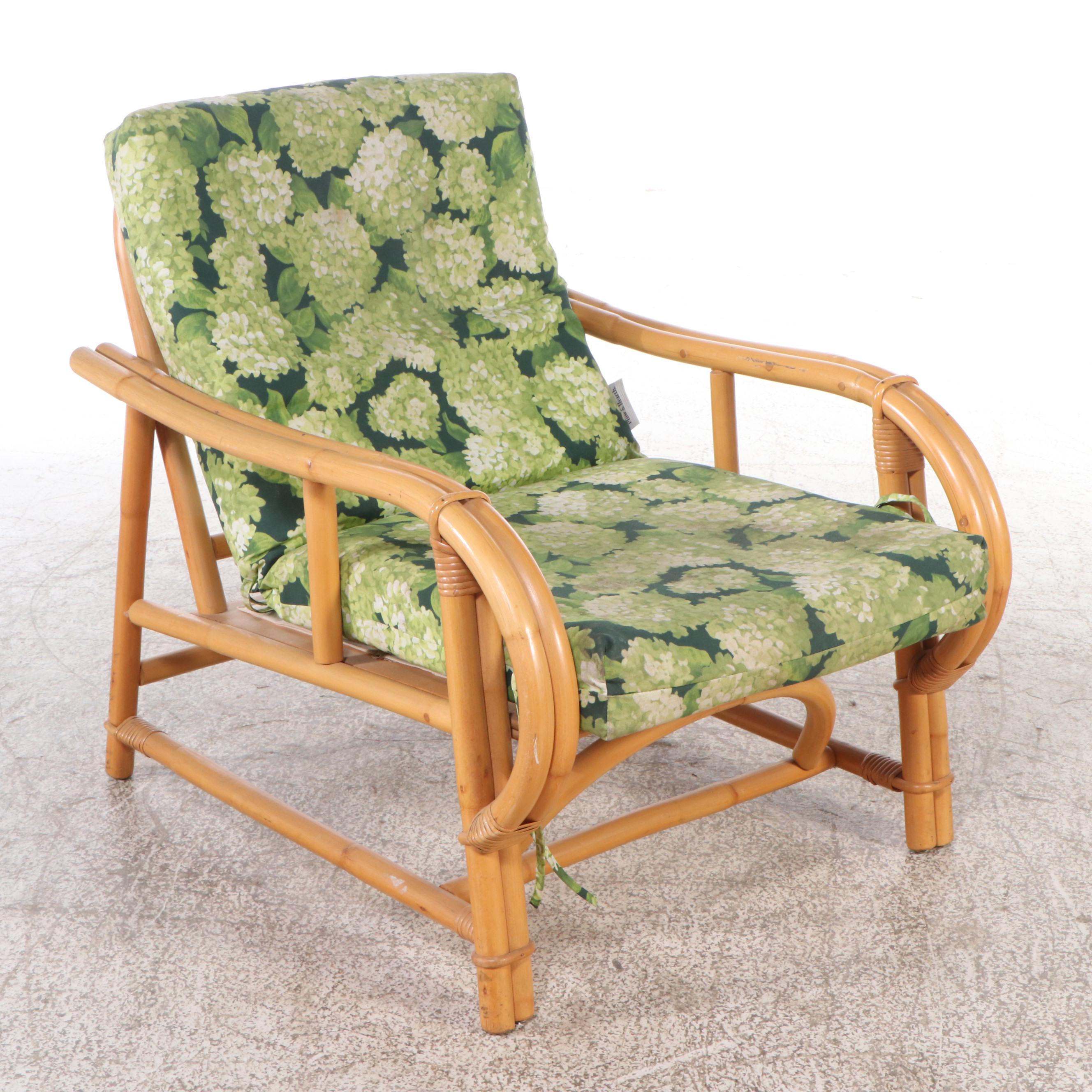 Ficks Reed Co. Bamboo Armchair, Coffee Table and Sectional Loveseat