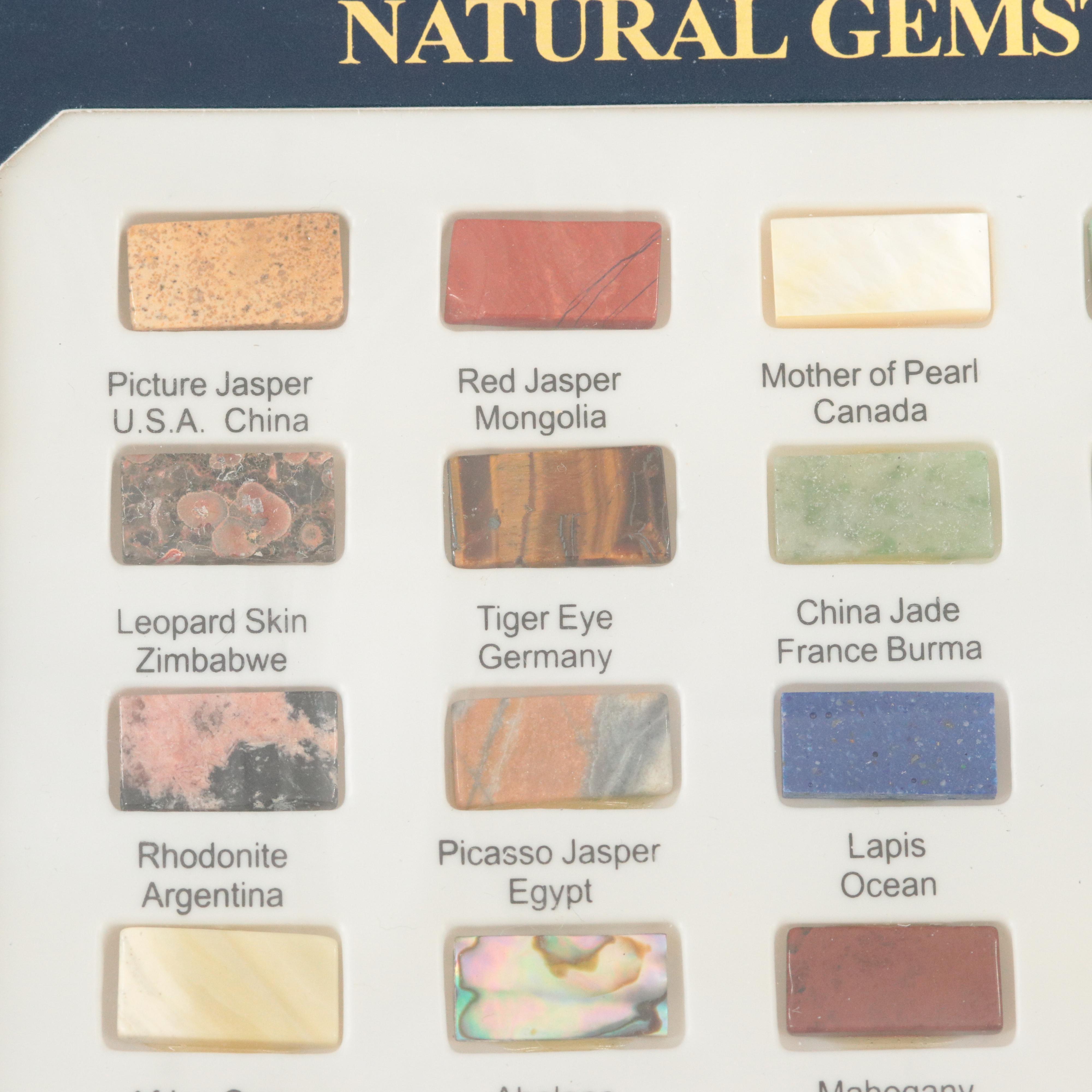 Loose Assorted Gemstones in Tray Featuring Jadeite, Rhodonite and Jasper