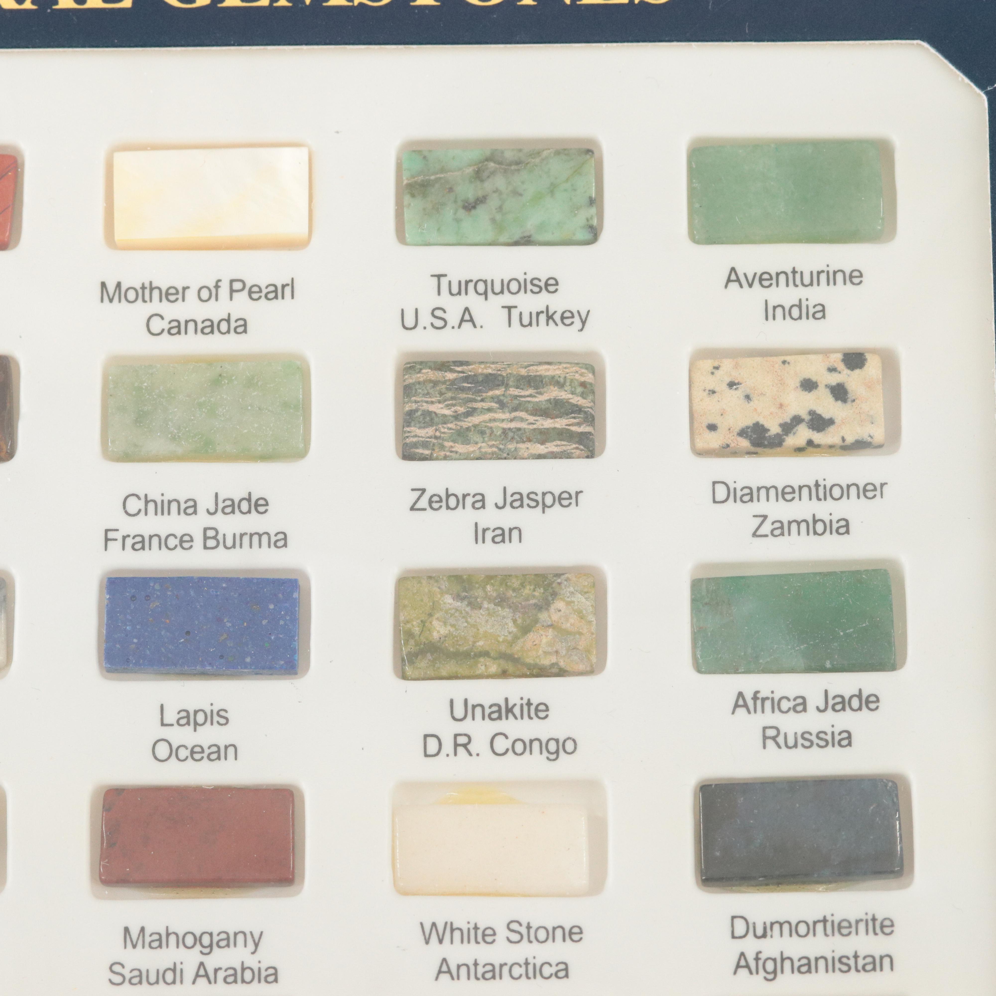 Loose Assorted Gemstones in Tray Featuring Jadeite, Rhodonite and Jasper