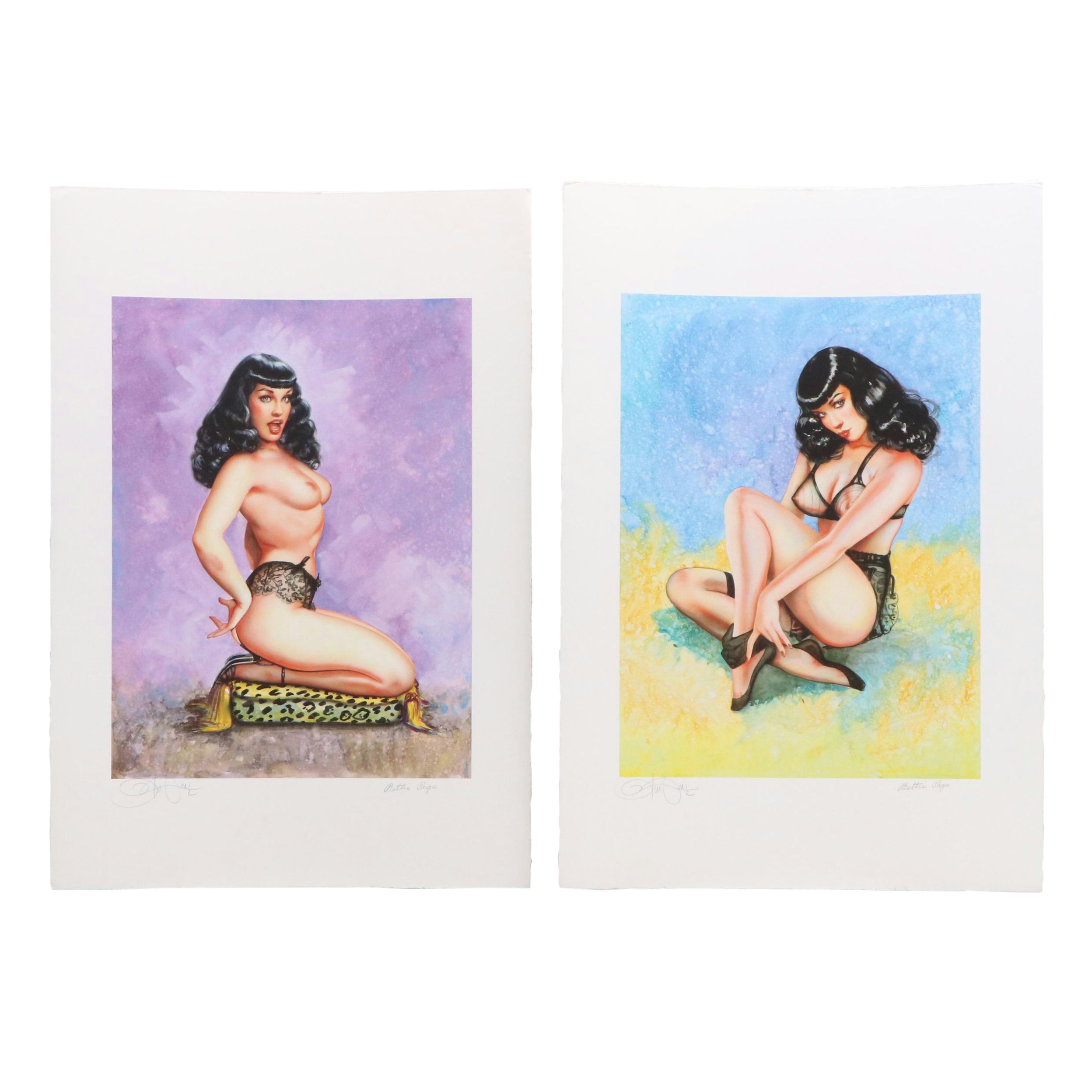 Olivia De Berardinis Pin-Up Giclées of Bettie Page, 21st Century