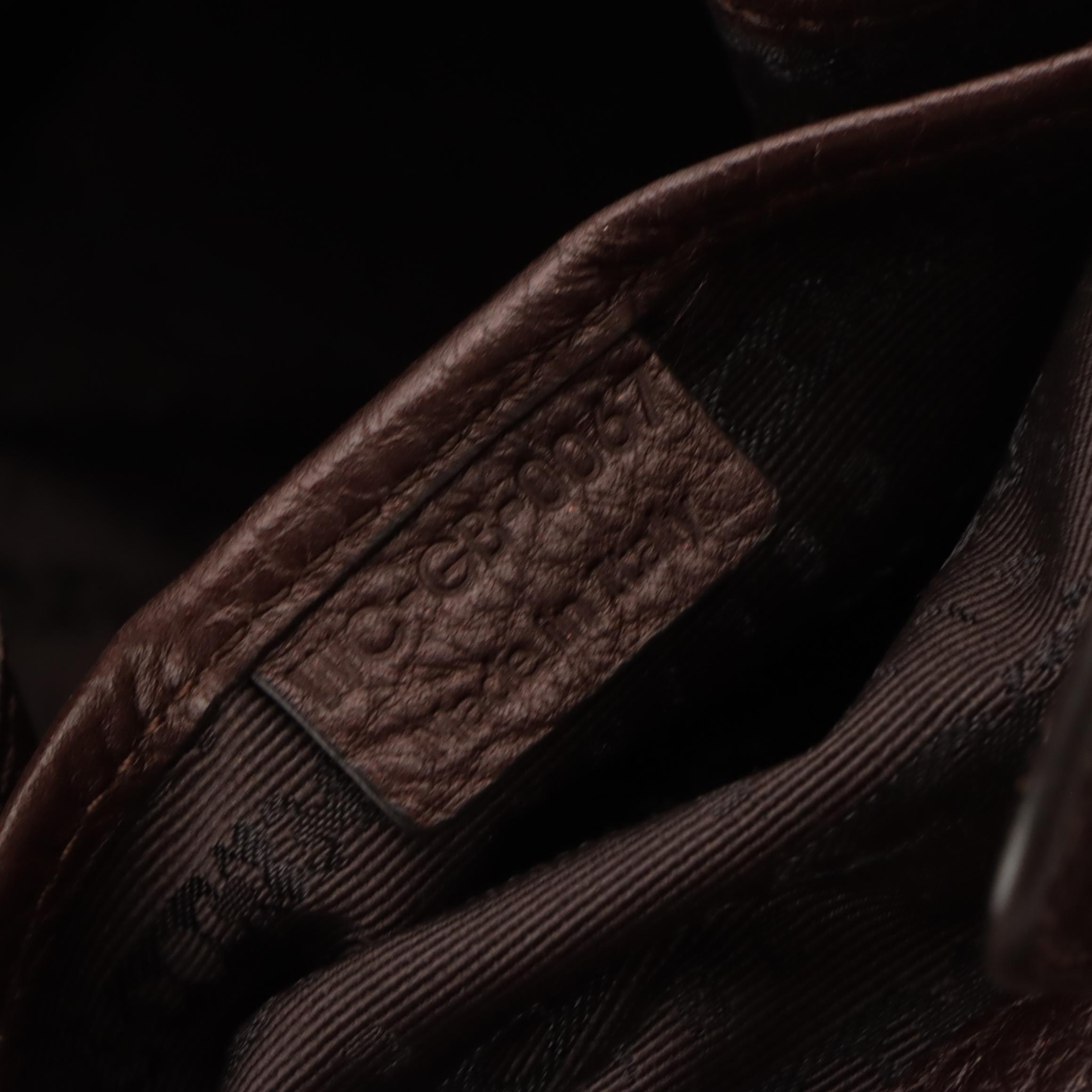 Celine Triomphe Logo Shoulder Bag in Brown Grain Leather