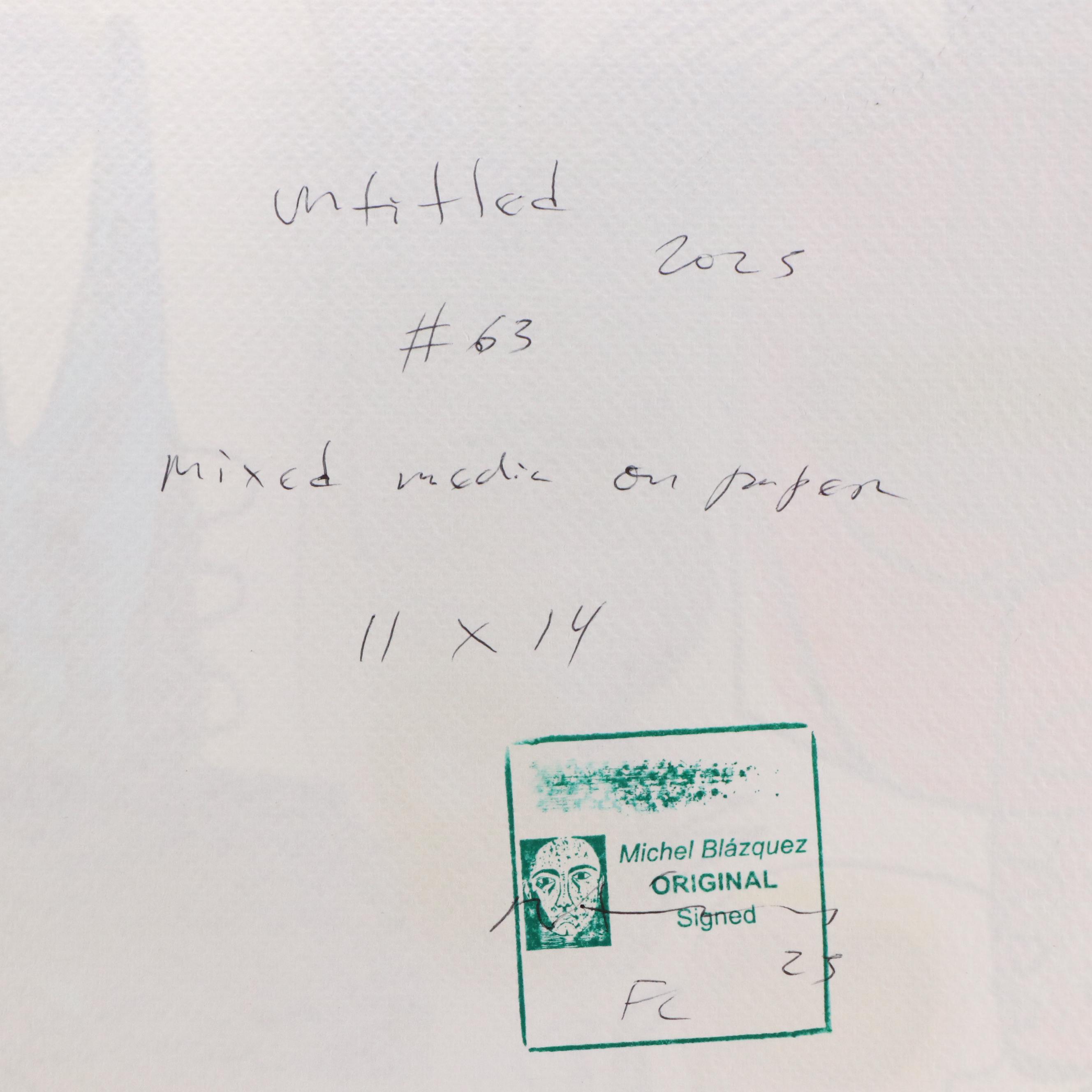 Michel Blázquez Surrealist Mixed Media Painting "Untitled #63," 2025