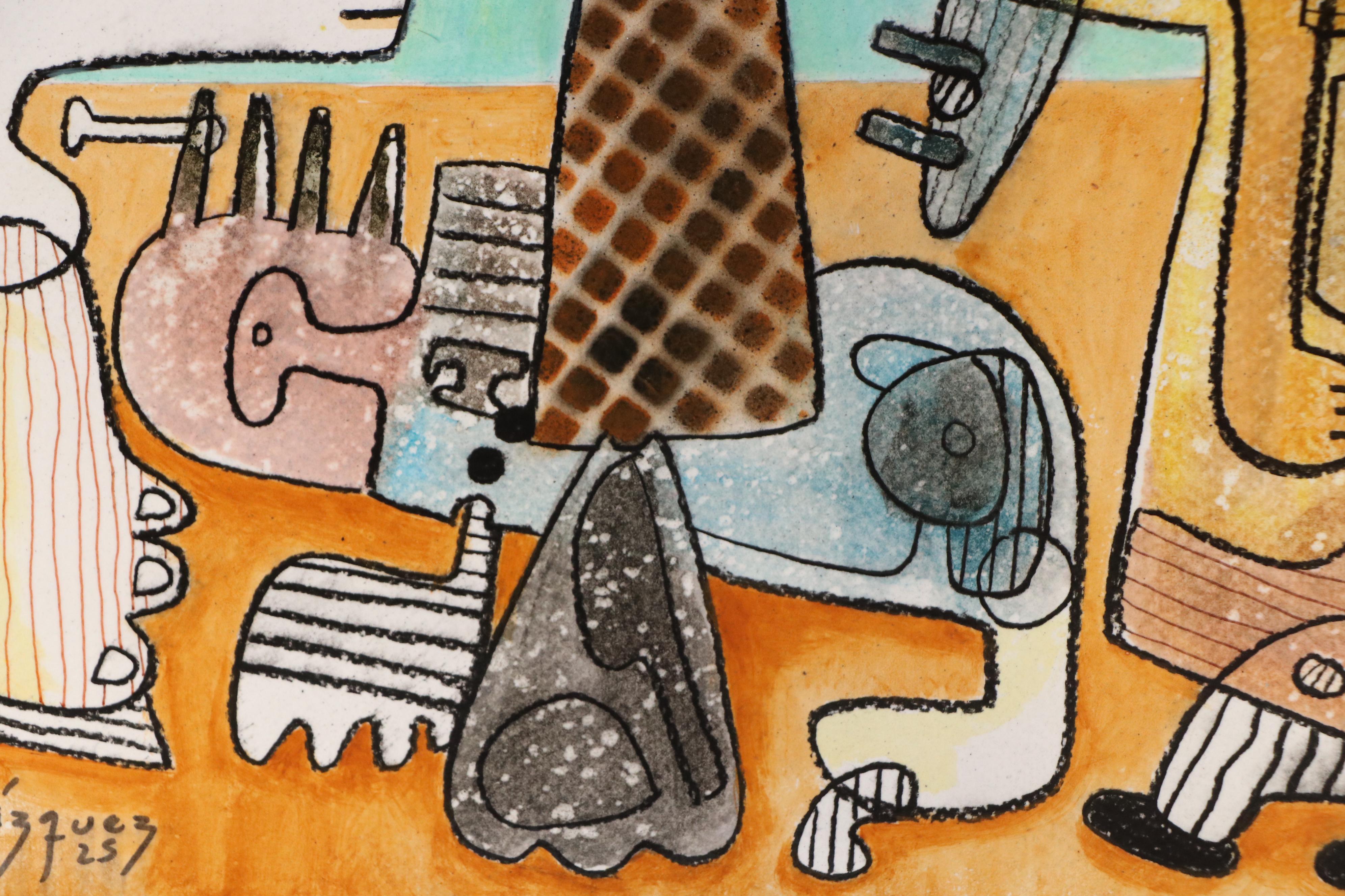 Michel Blázquez Surrealist Mixed Media Painting "Un Juego Presumido," 2025