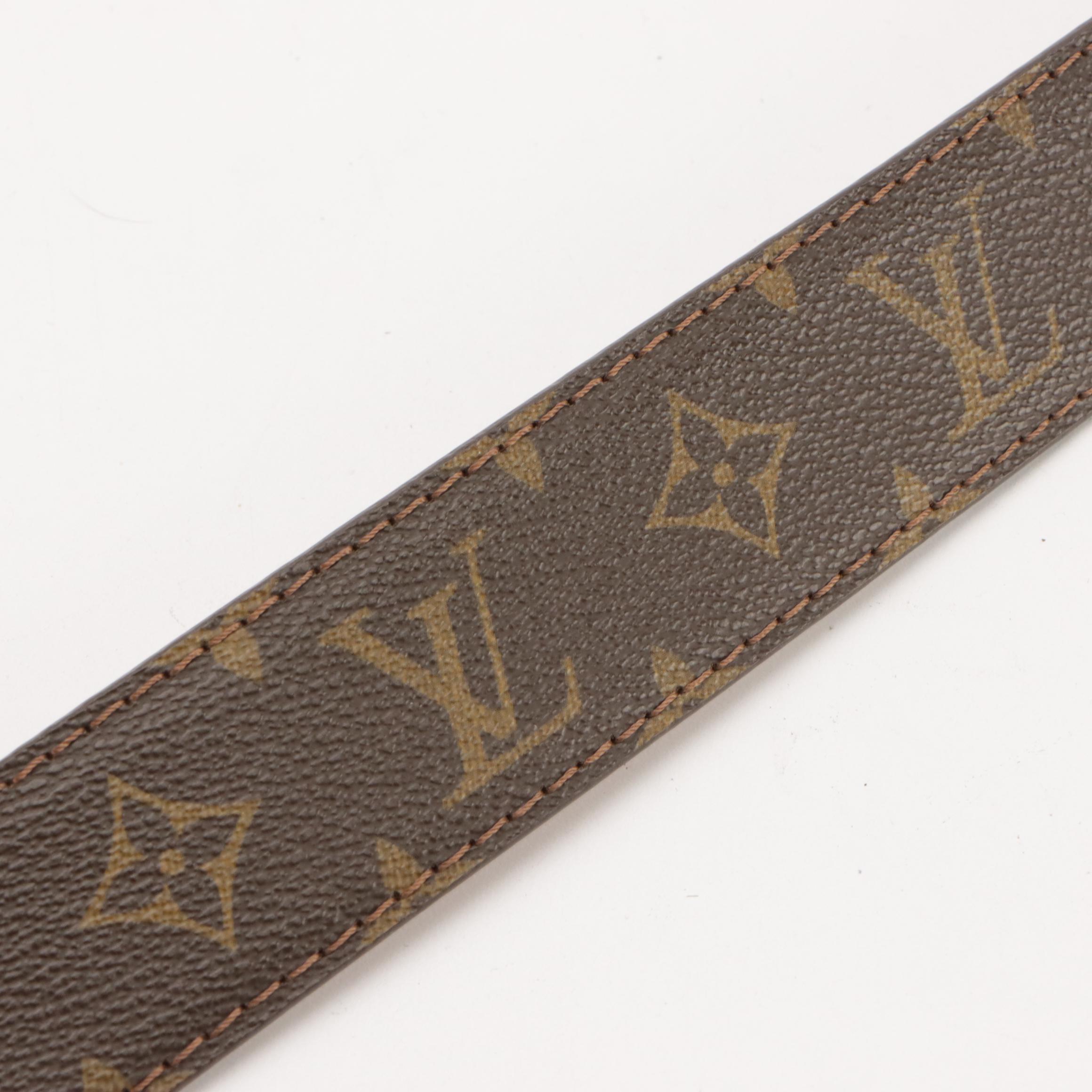 Louis Vuitton Wide Monogram Canvas and Vachetta Leather Belt