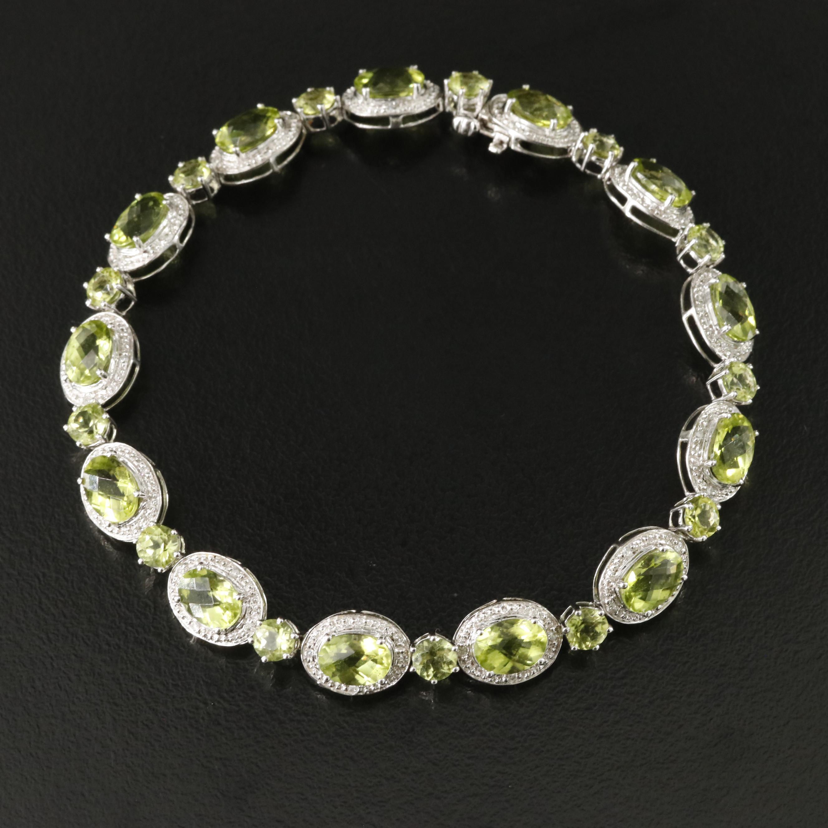 14K Peridot and Diamond Bracelet