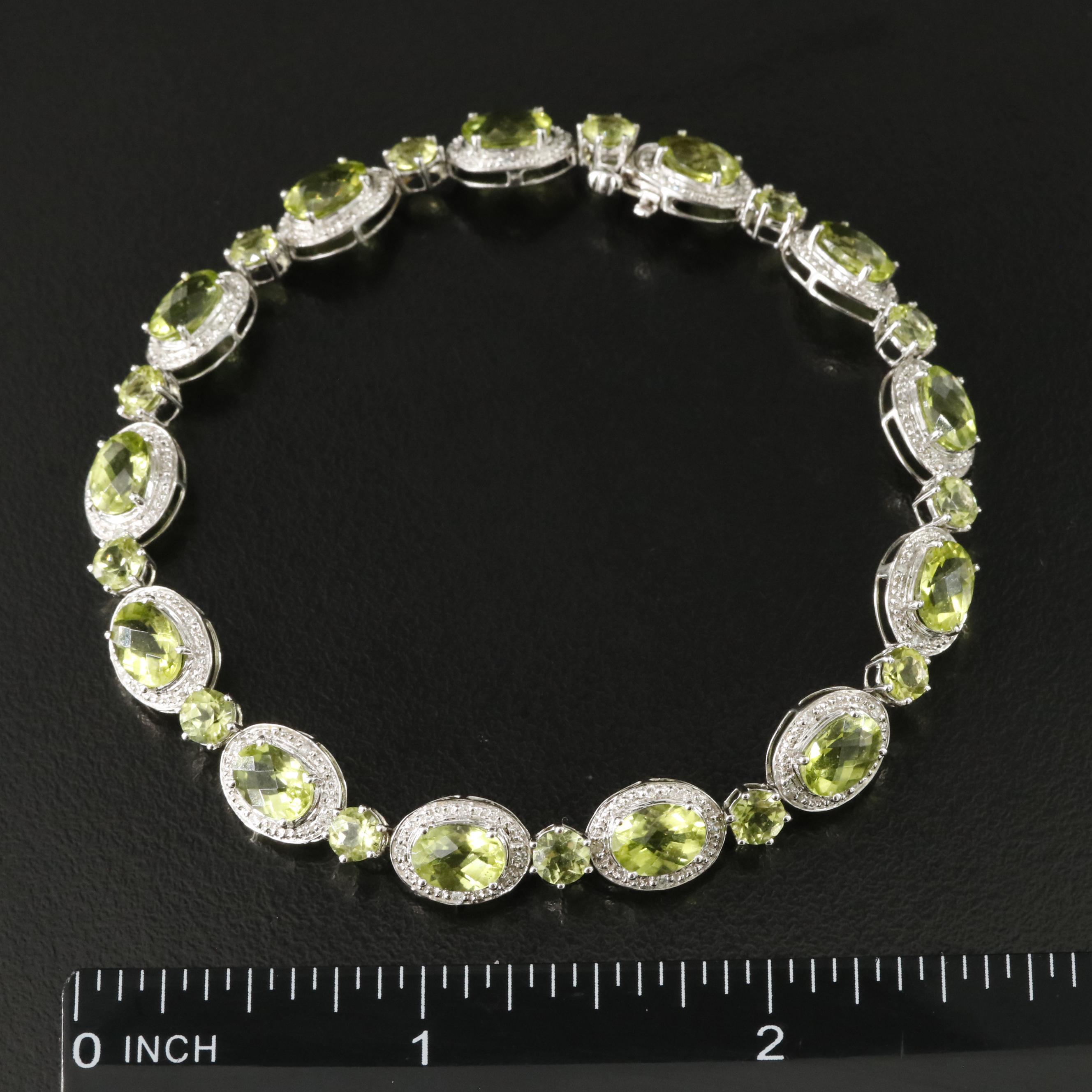 14K Peridot and Diamond Bracelet
