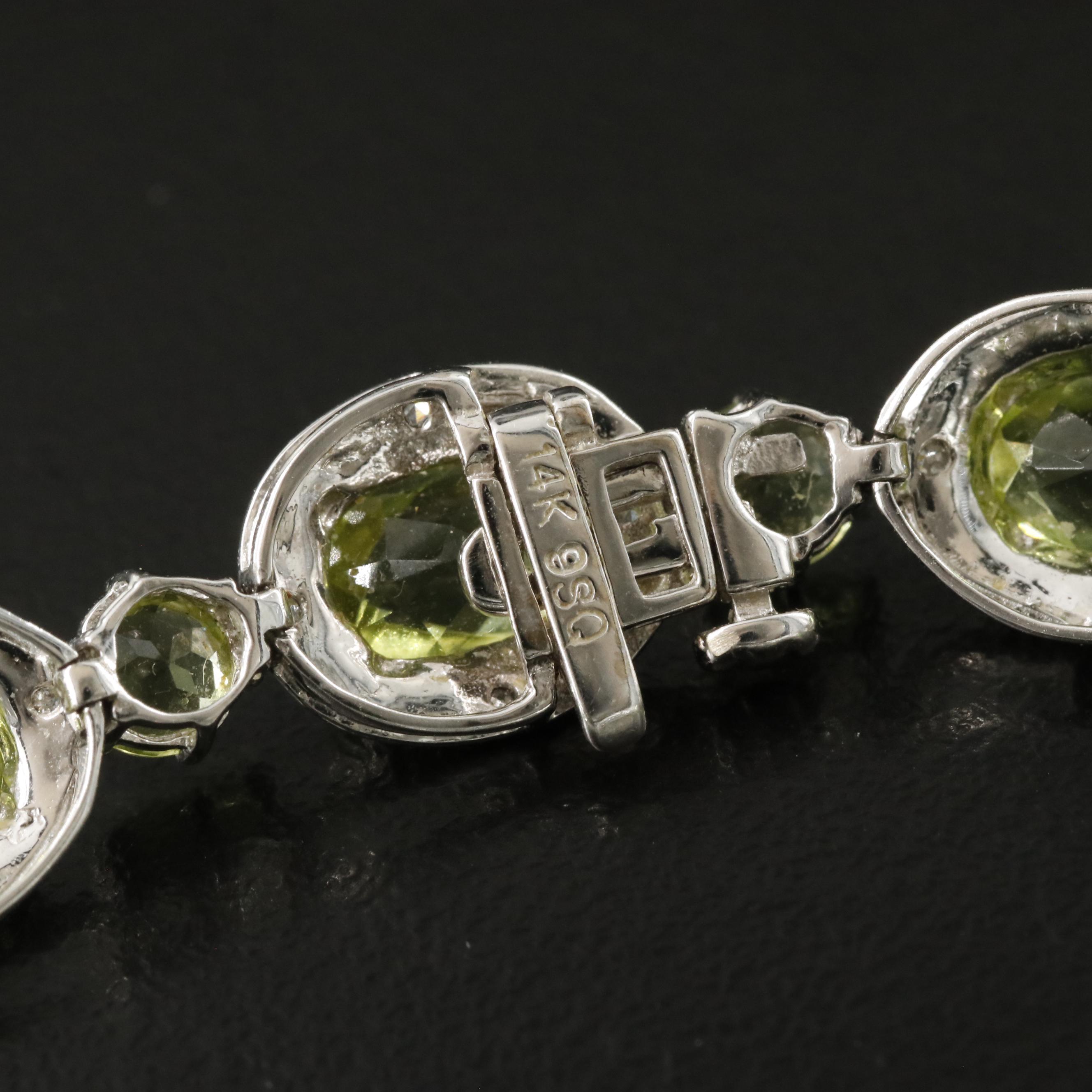 14K Peridot and Diamond Bracelet