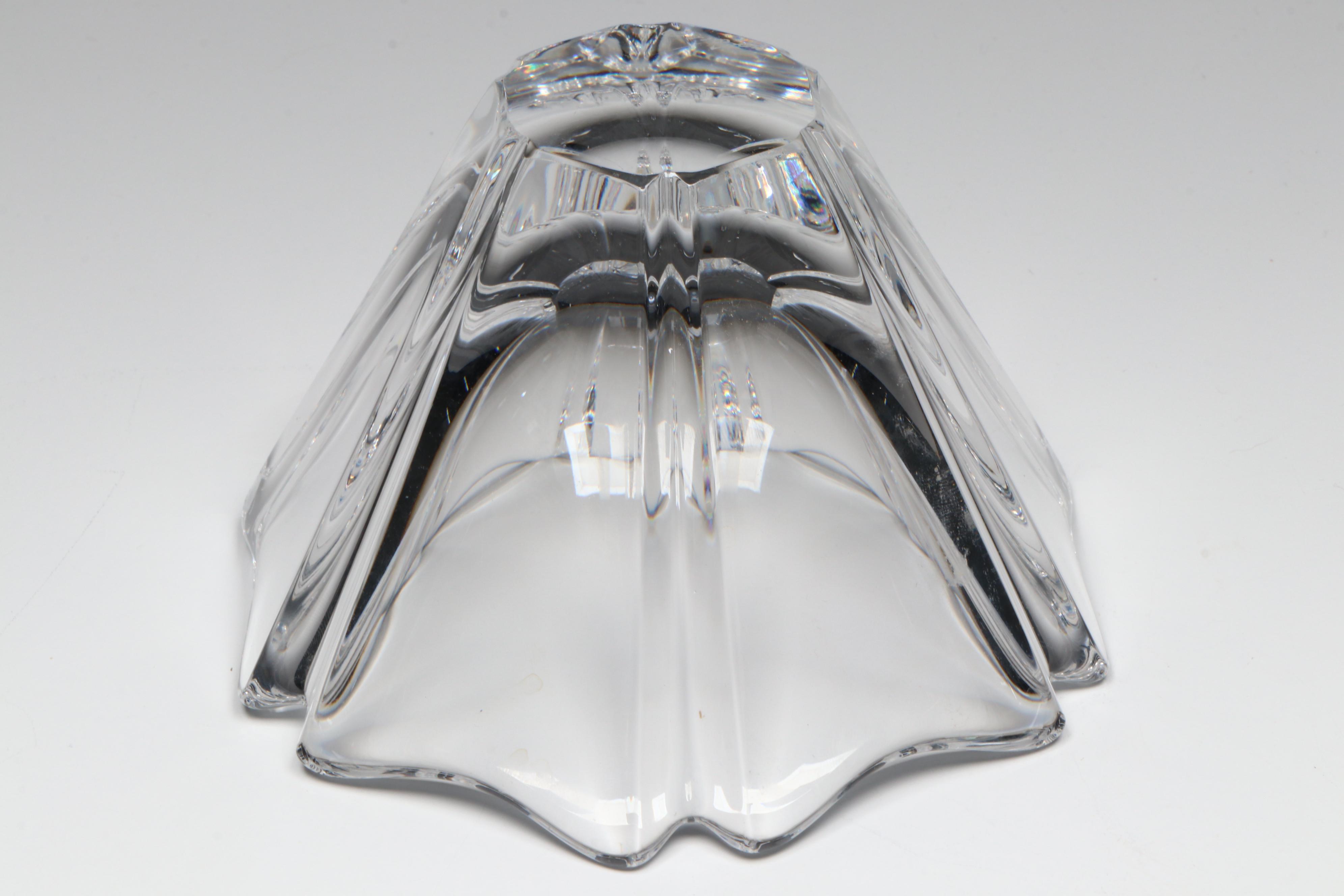 Orrefors "Orion" Crystal Bowl with Art Glass Vase and Egg