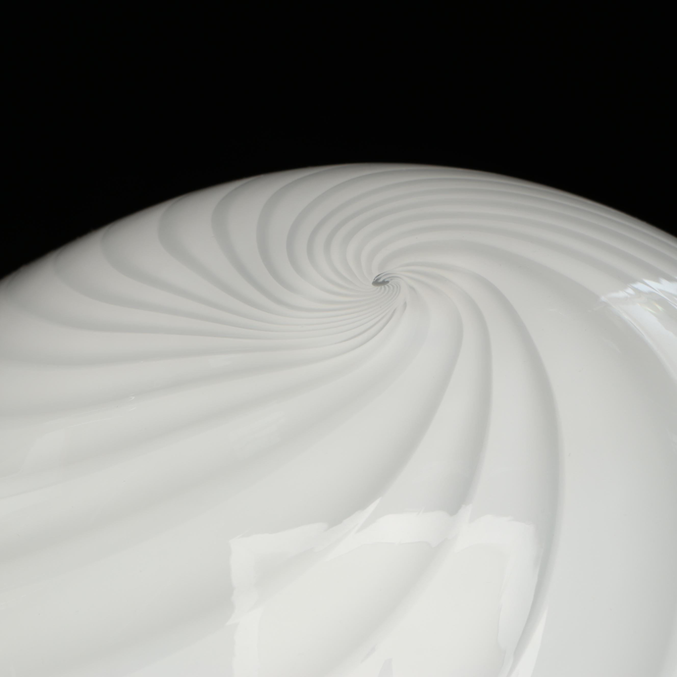 Vetri Murano Style Swirled Glass Egg Accent Lamp, Vintage