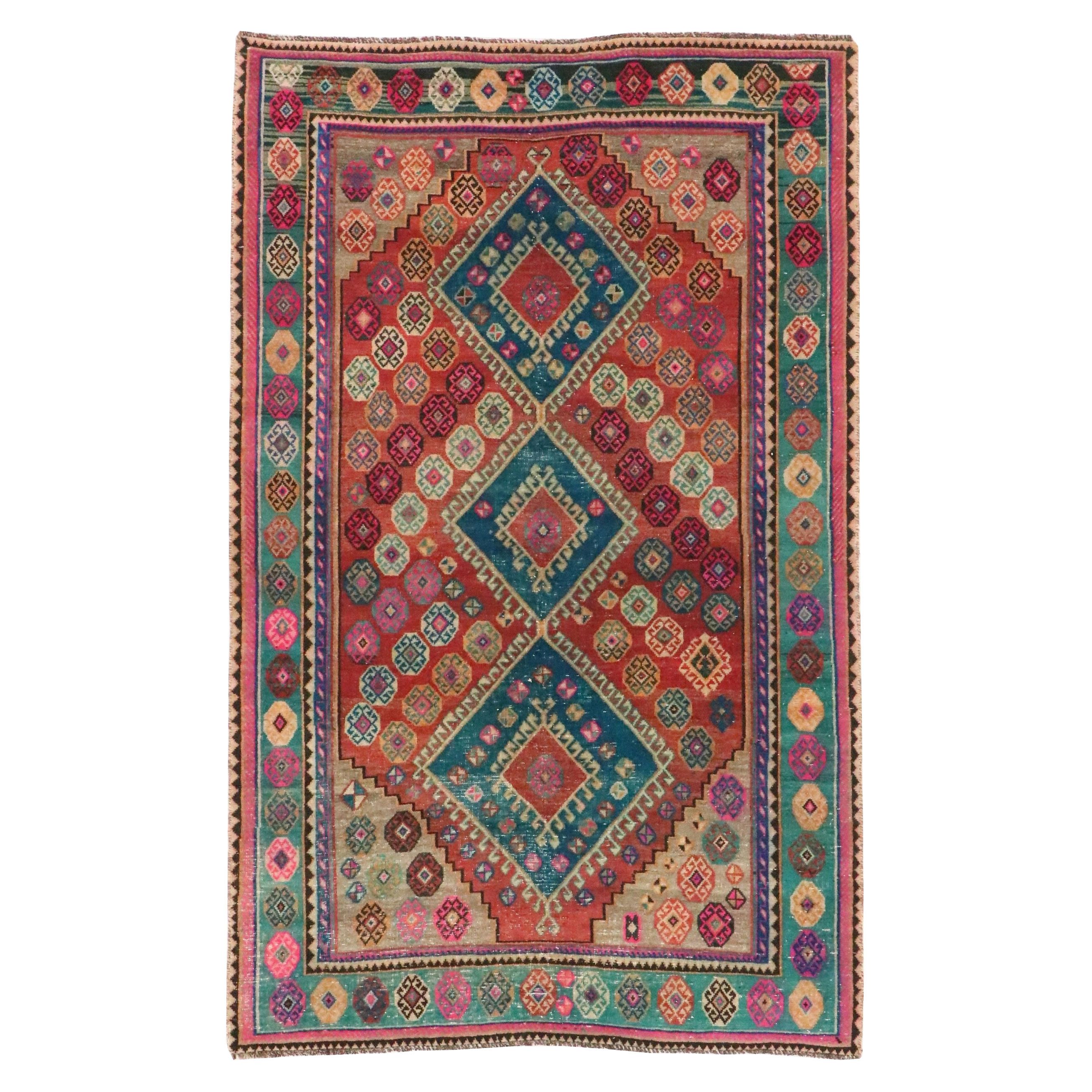 5' x 8' Hand-Knotted Persian Hamadan Area Rug