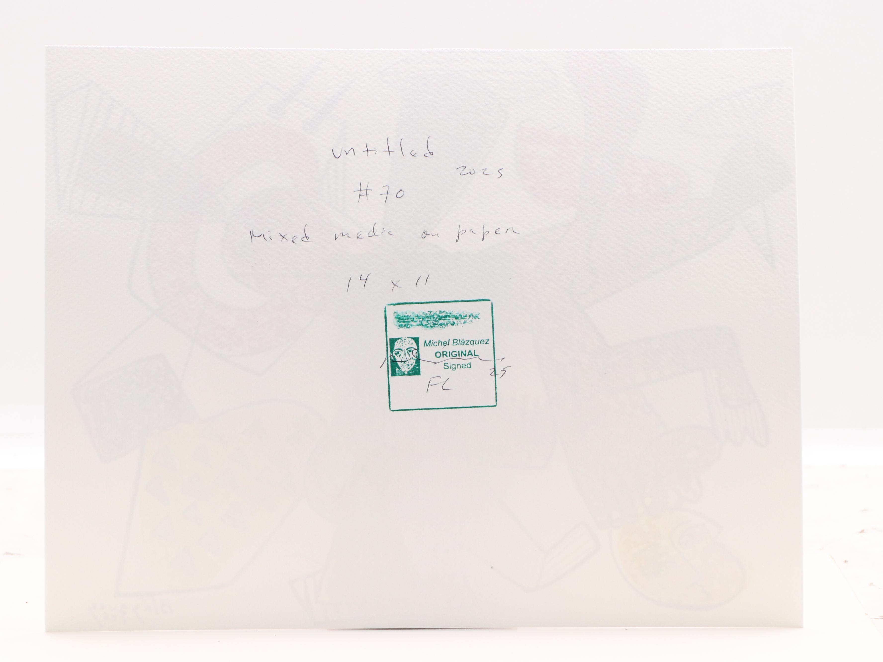 Michel Blázquez Surrealist Mixed Media Painting "Untitled #70," 2025