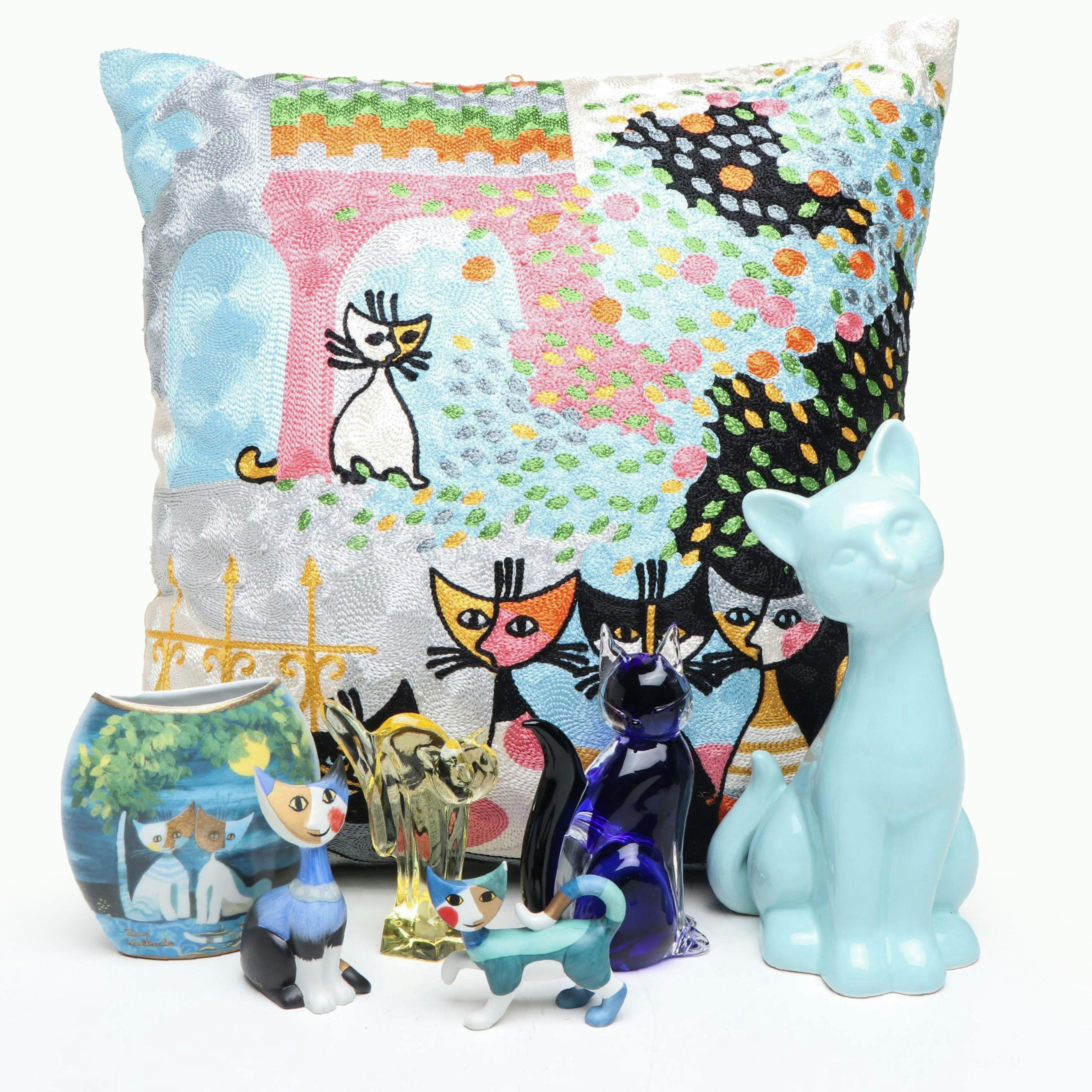Goebel Rosina Wachtmeister Vase and Figures with Other Cat Décor