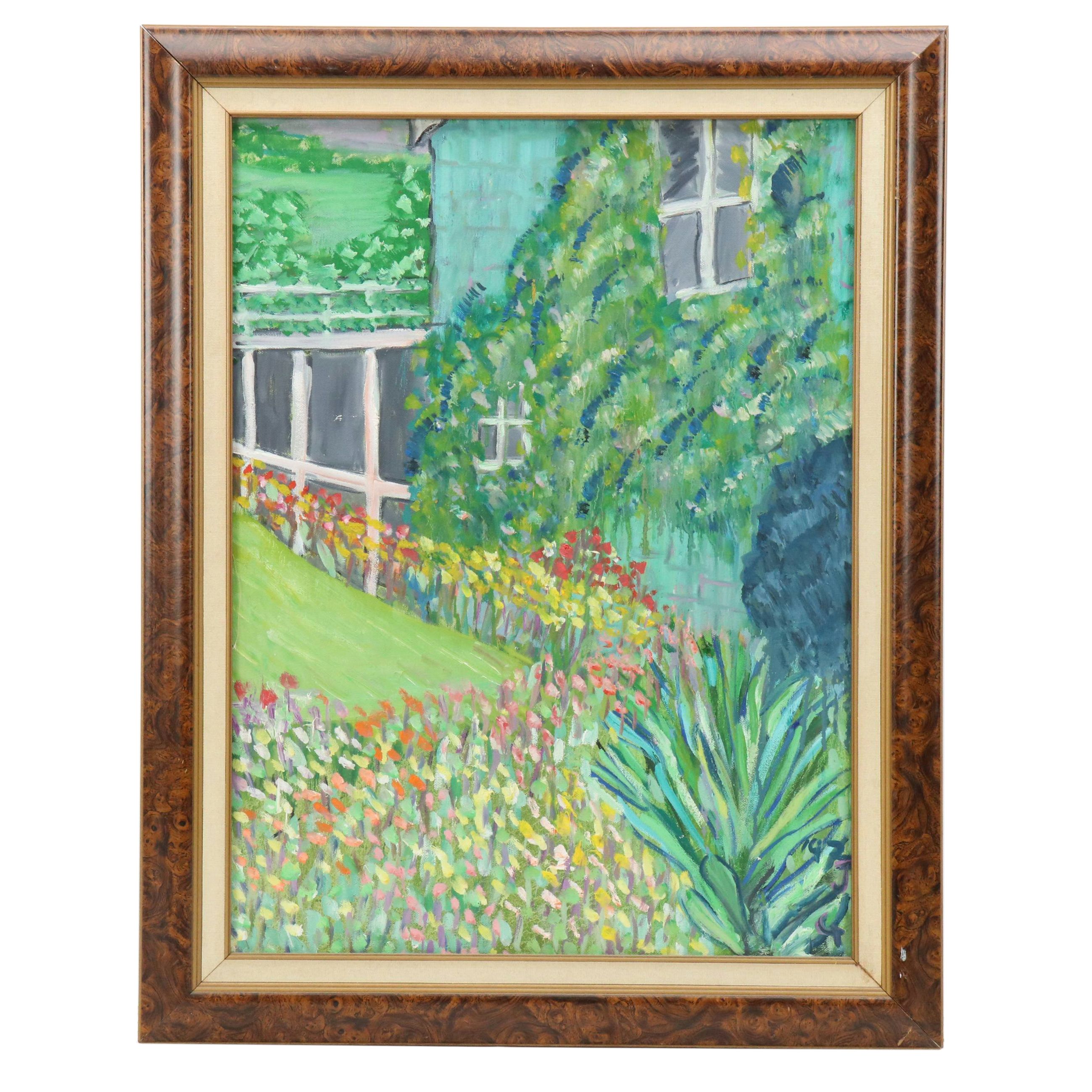 Janice Guttman Garden Landscape Acrylic Painting "Lake District, England," 1992