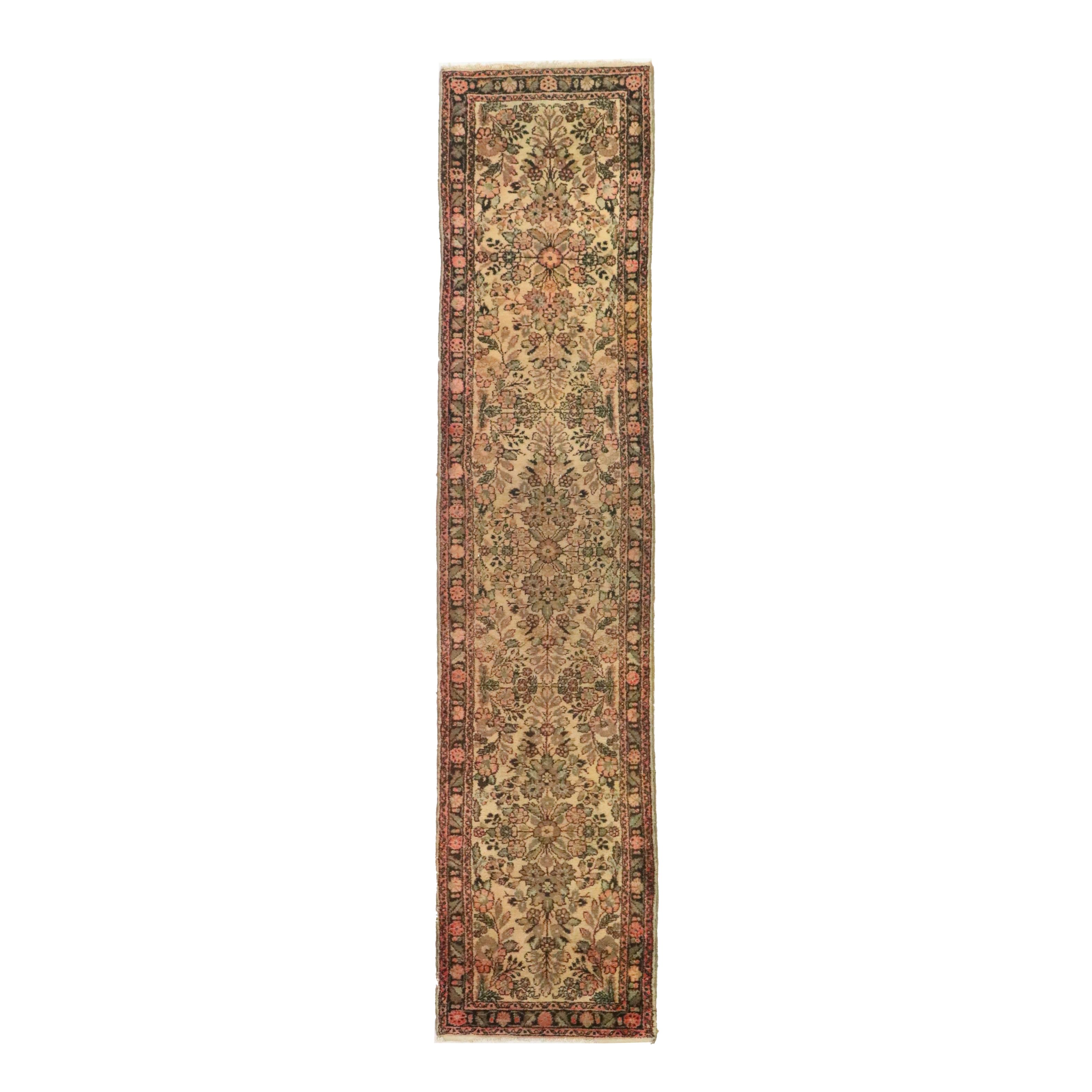 2'8 x 11'8 Hand-Knotted Persian Sarouk Carpet Runner