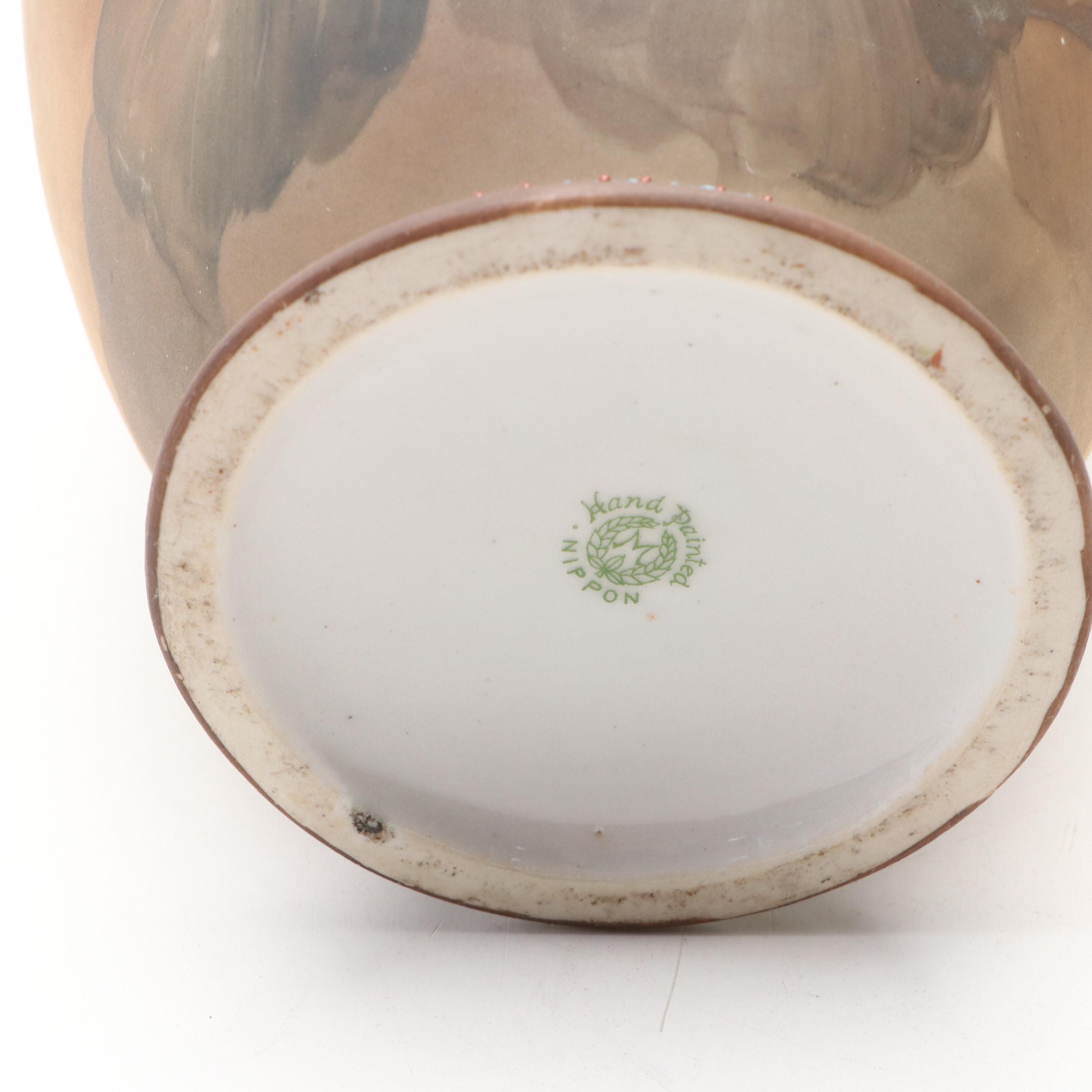 Nippon Art Nouveau Style Porcelain Vase, Early 20th Century