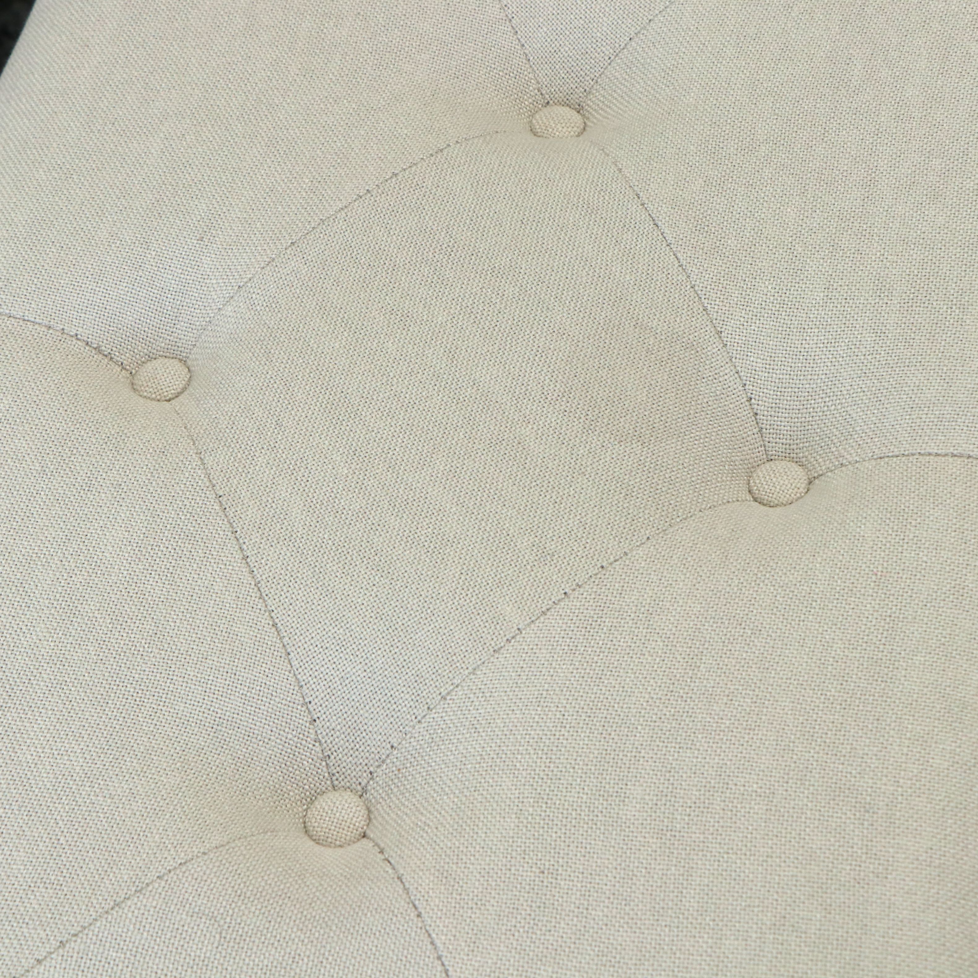 Gabby Home "Joseph" Button Tufted Linen Blend Bench