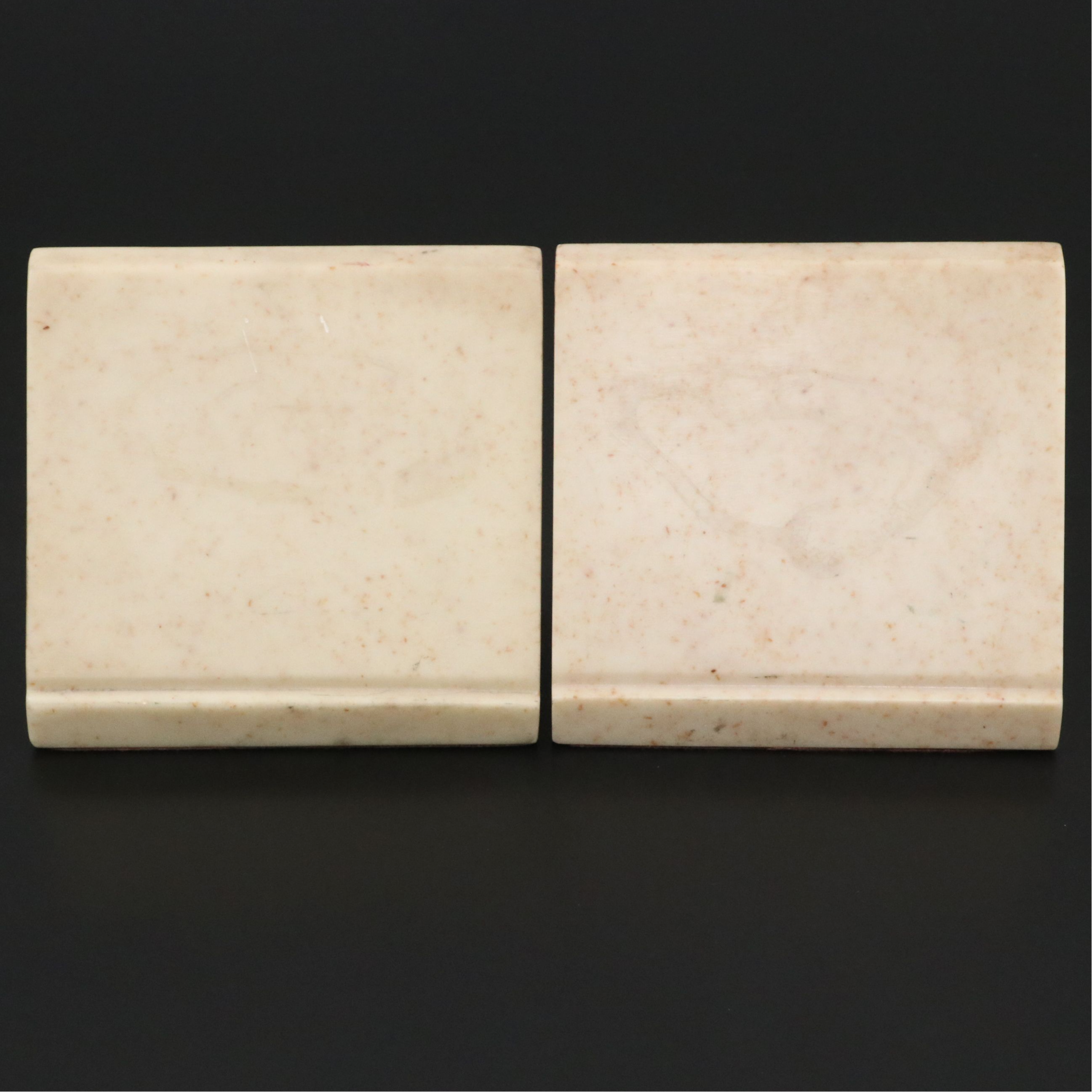 Carved White Marble Bookends