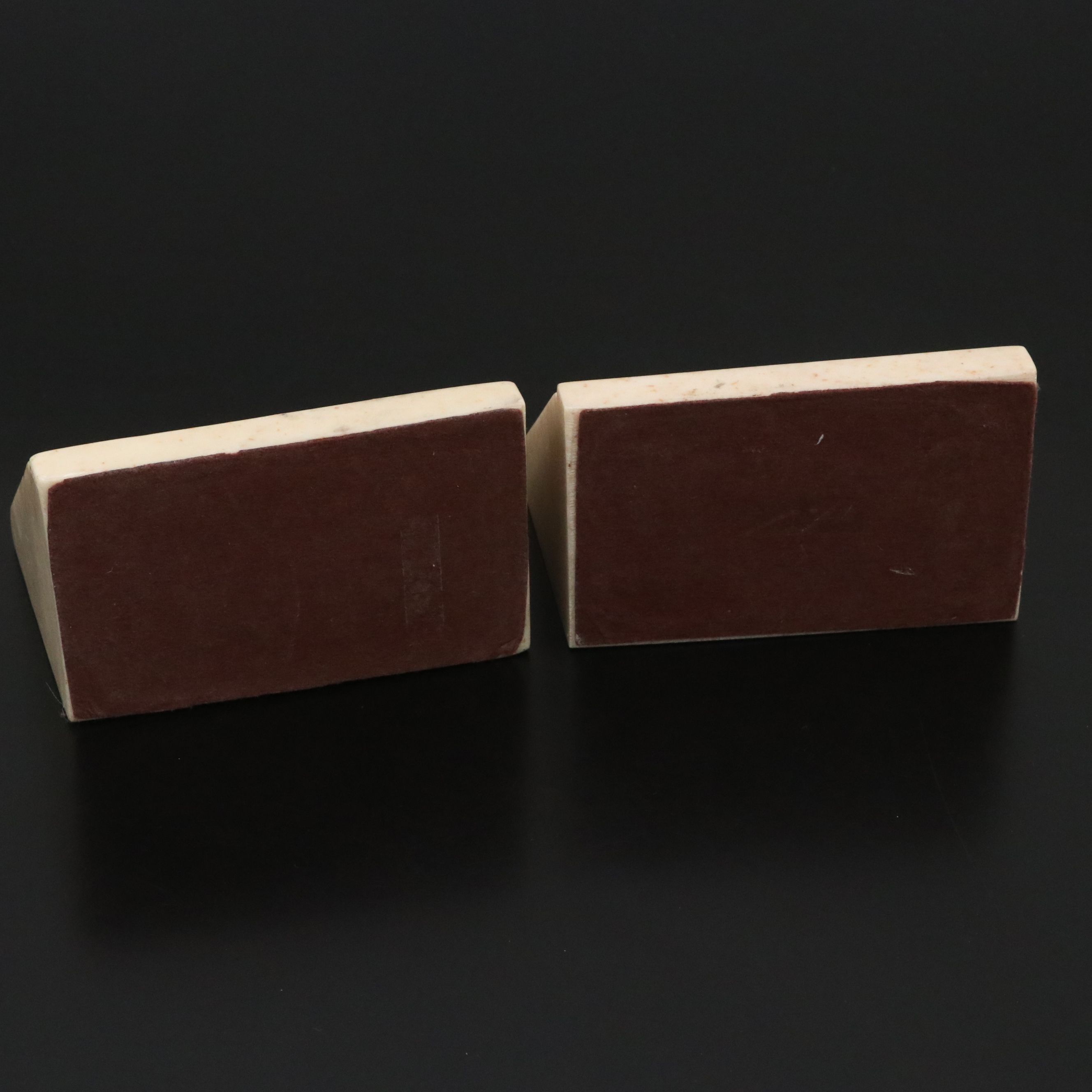 Carved White Marble Bookends