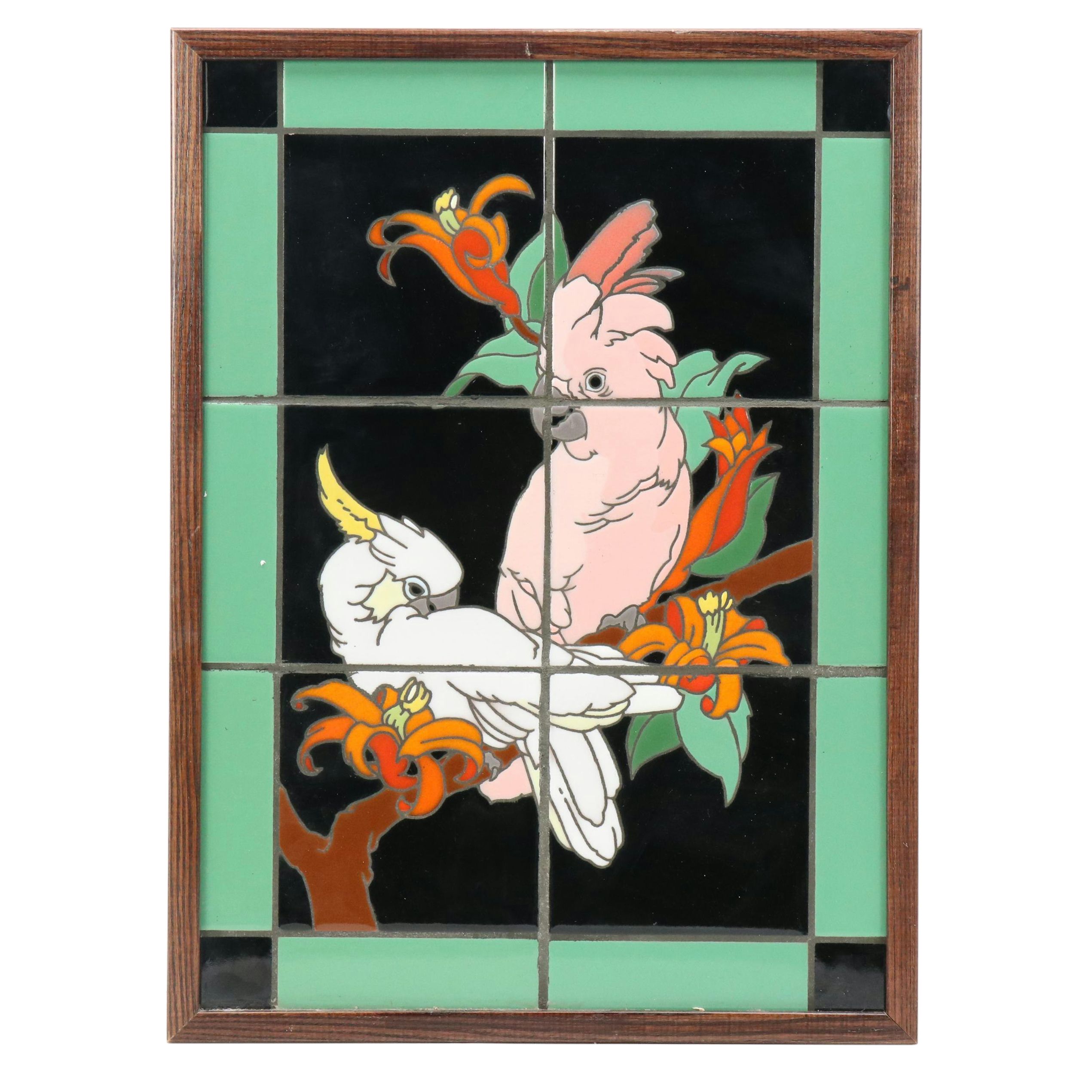 Framed Catalina Ceramic Tiles of Cockatoos