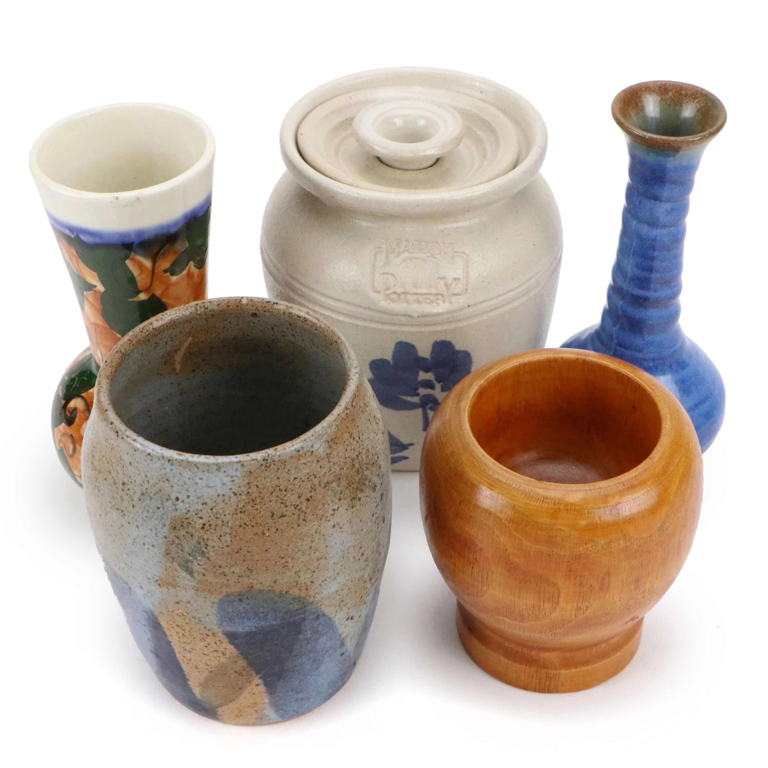 Mahon Stoneware Jar, Pigeon Forge Pottery Bud Vase, Modern Style Mortar and More