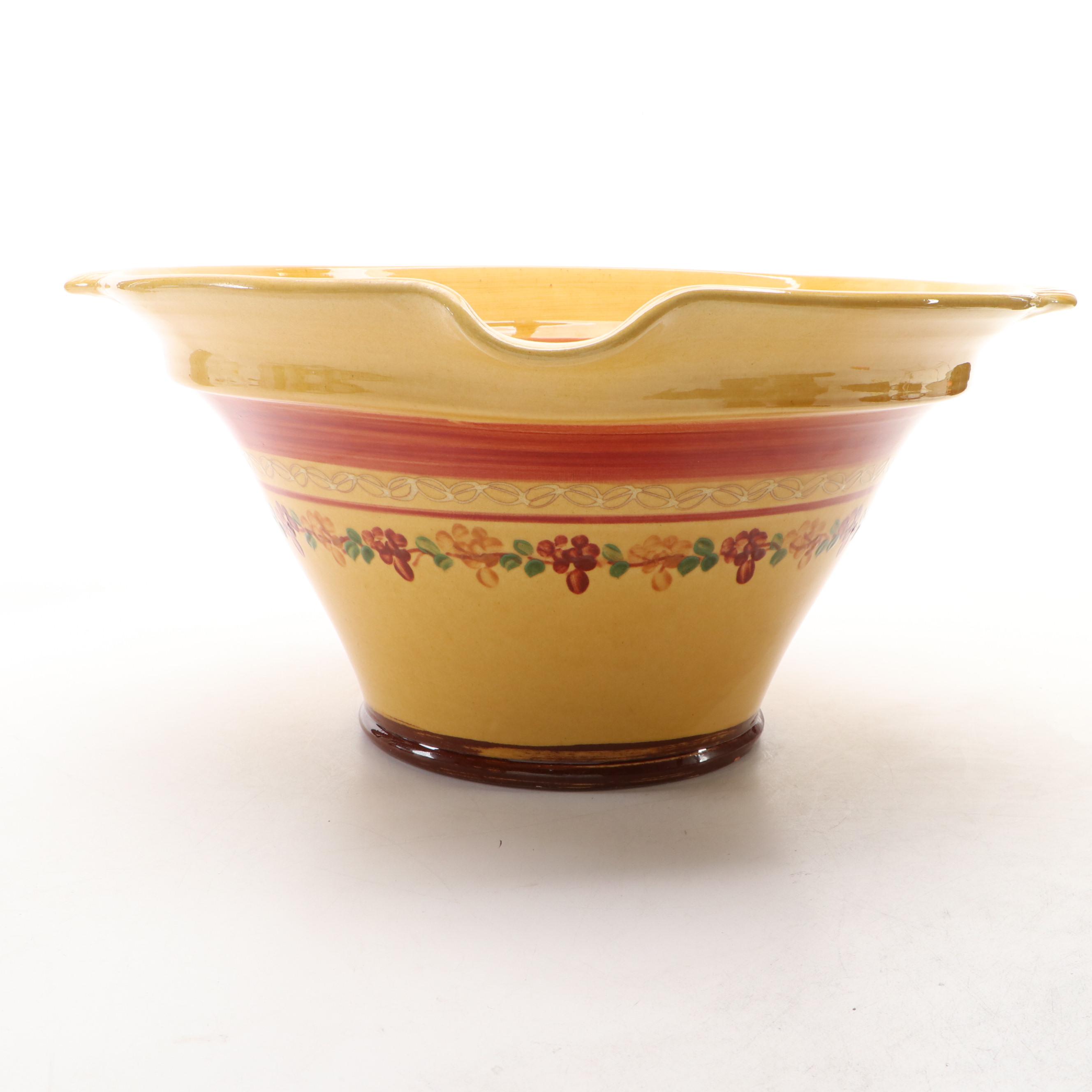 French Terre Provence Glazed Terracotta Batter Bowl