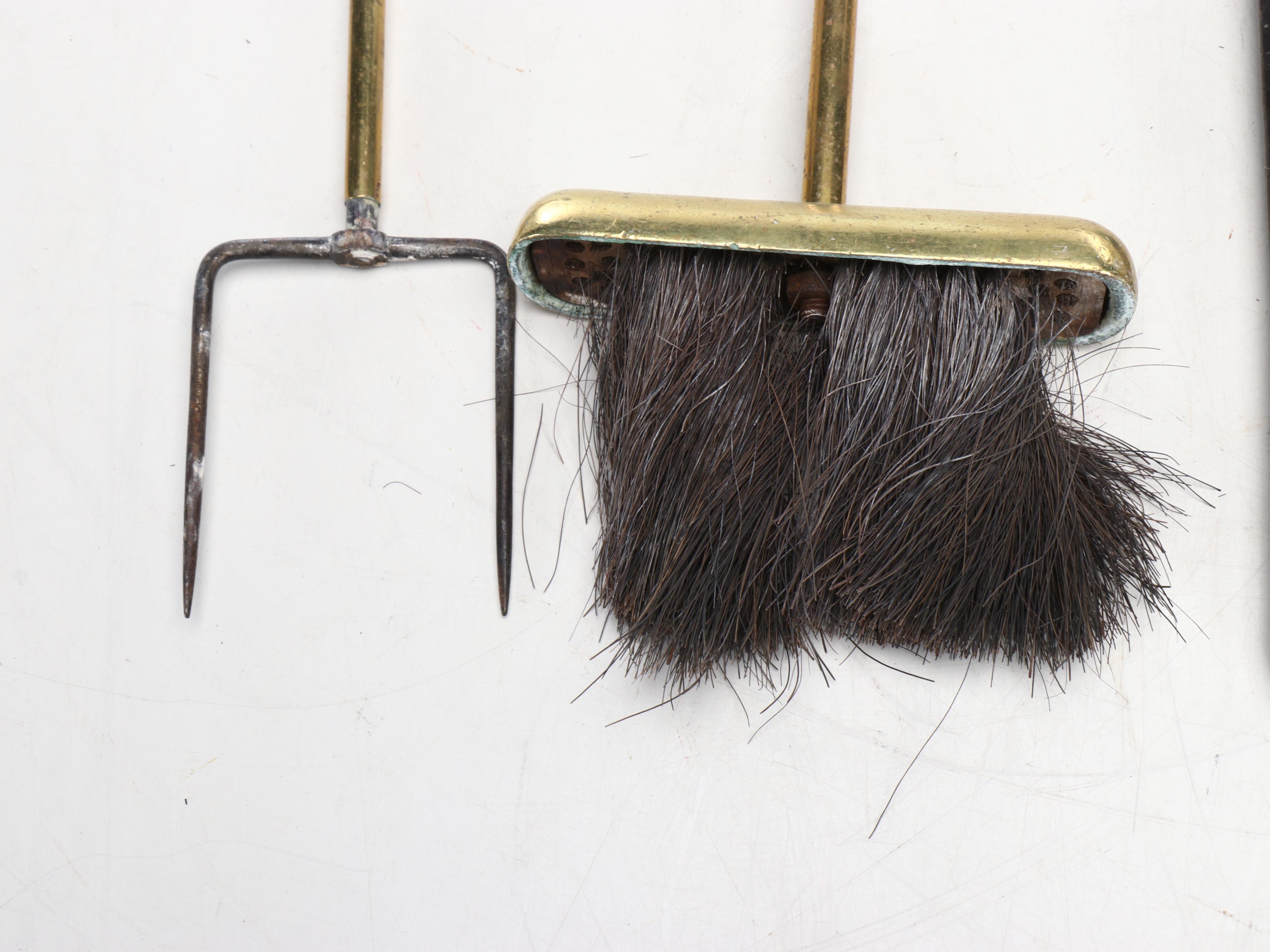 Victorian Style Brass Fireplace Tool Set