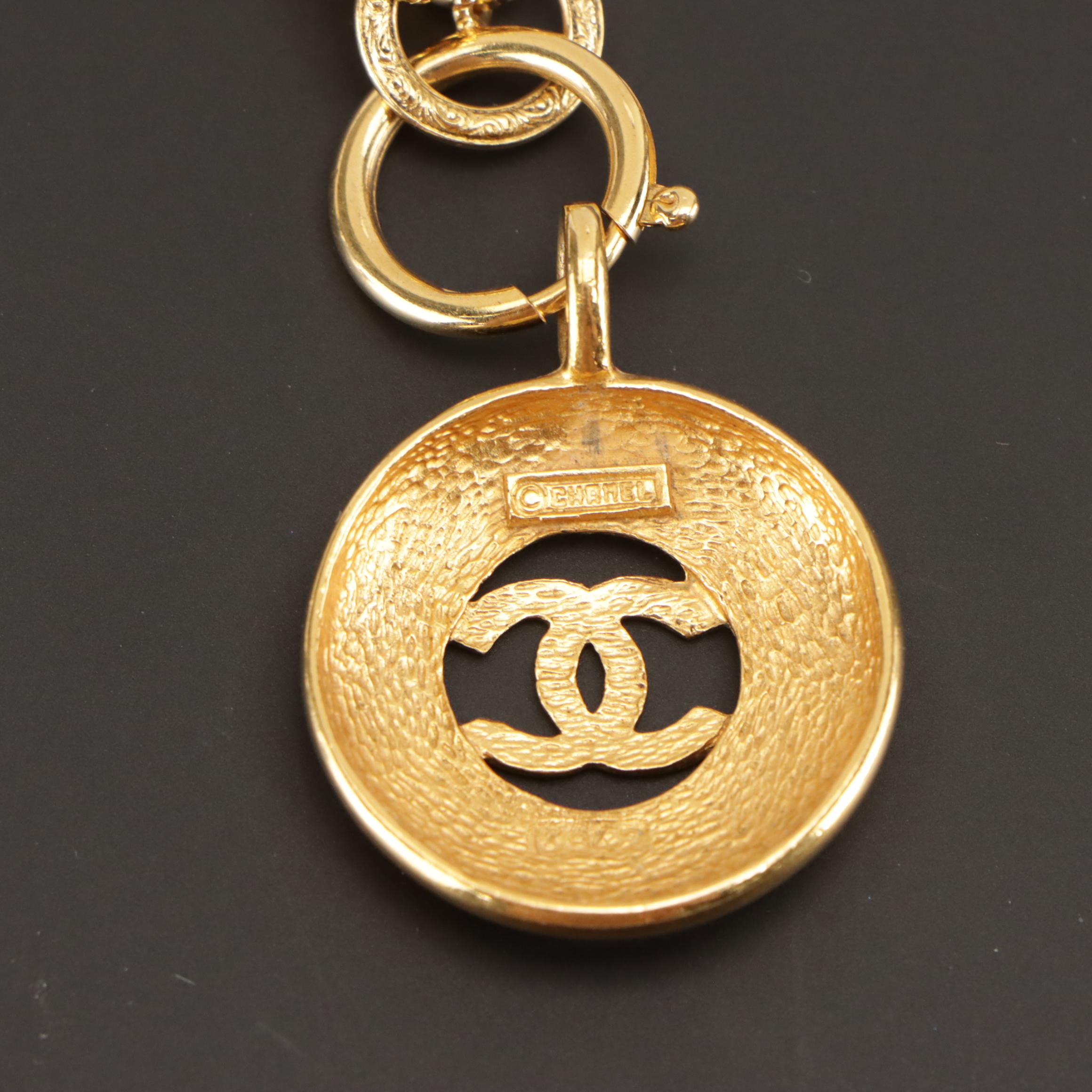 Chanel CC Medallion Pendant Necklace in Box