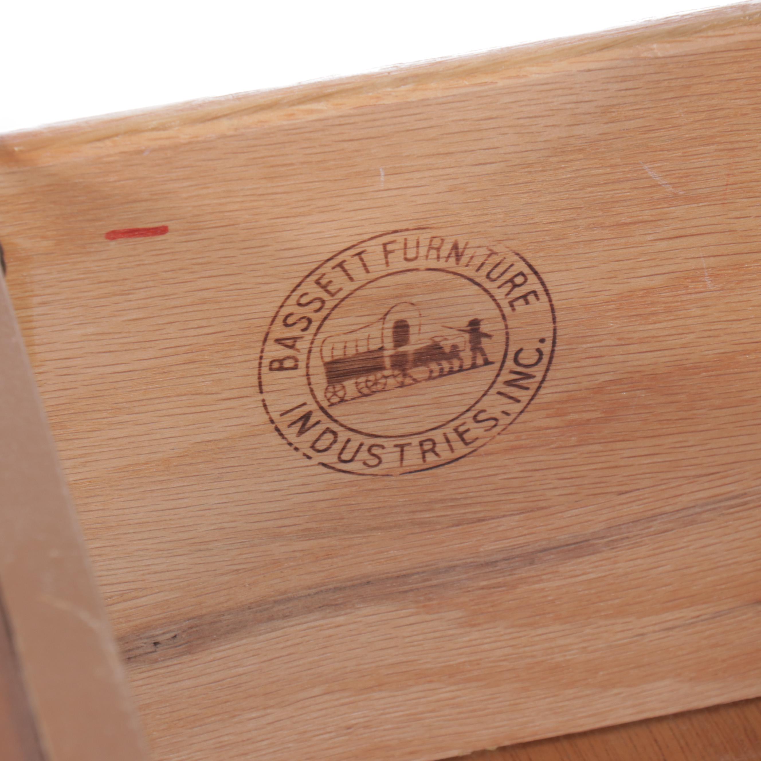 Bassett Furniture "Penthouse Pecan" Dresser with Mirror, Mid to Late 20th C.