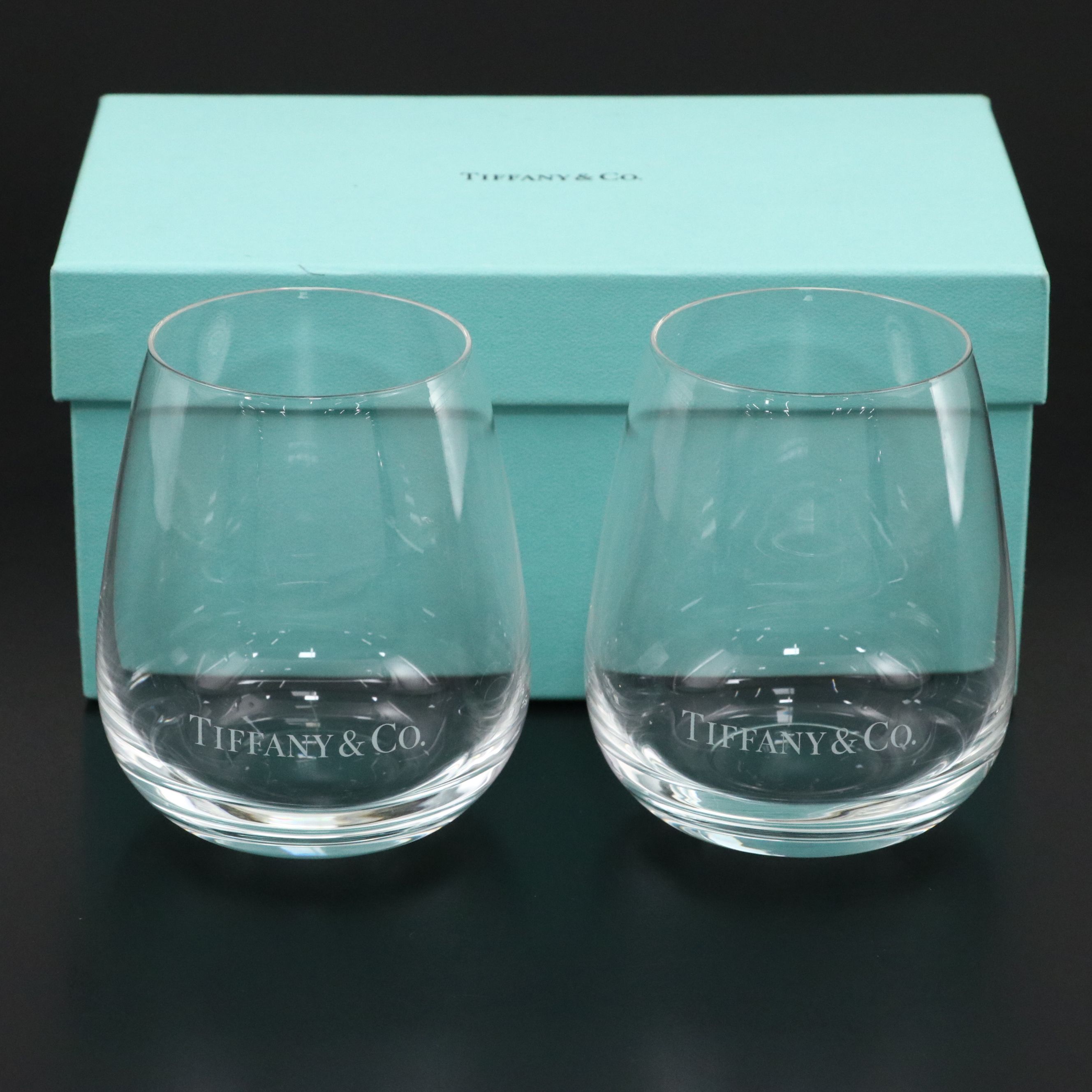 Tiffany & Co. Logo Stemless Wine Glasses