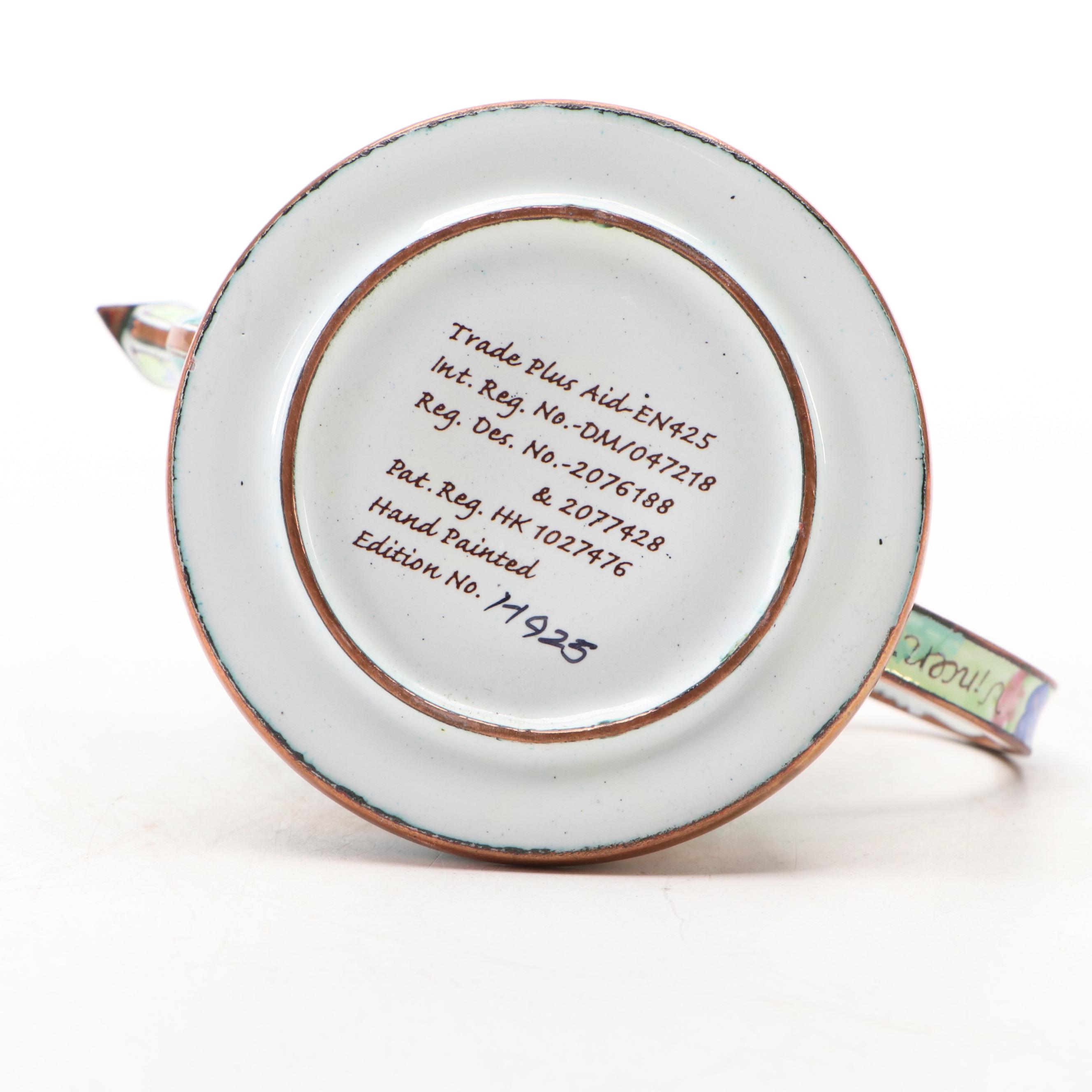 Charlotte di Vita Hand-Painted Copper and Enamel Miniature Teapots