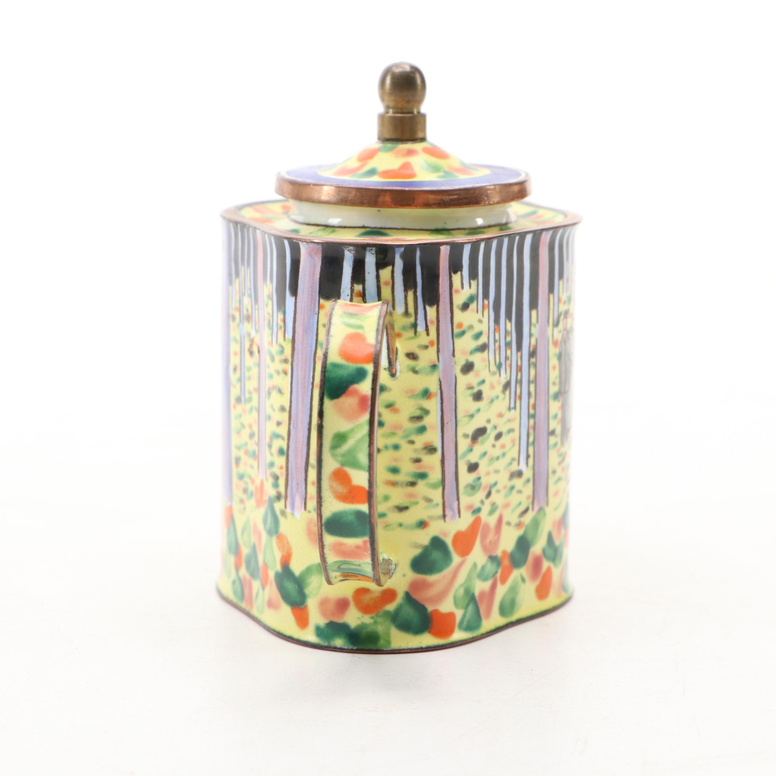 Charlotte di Vita Hand-Painted Copper and Enamel Miniature Teapots