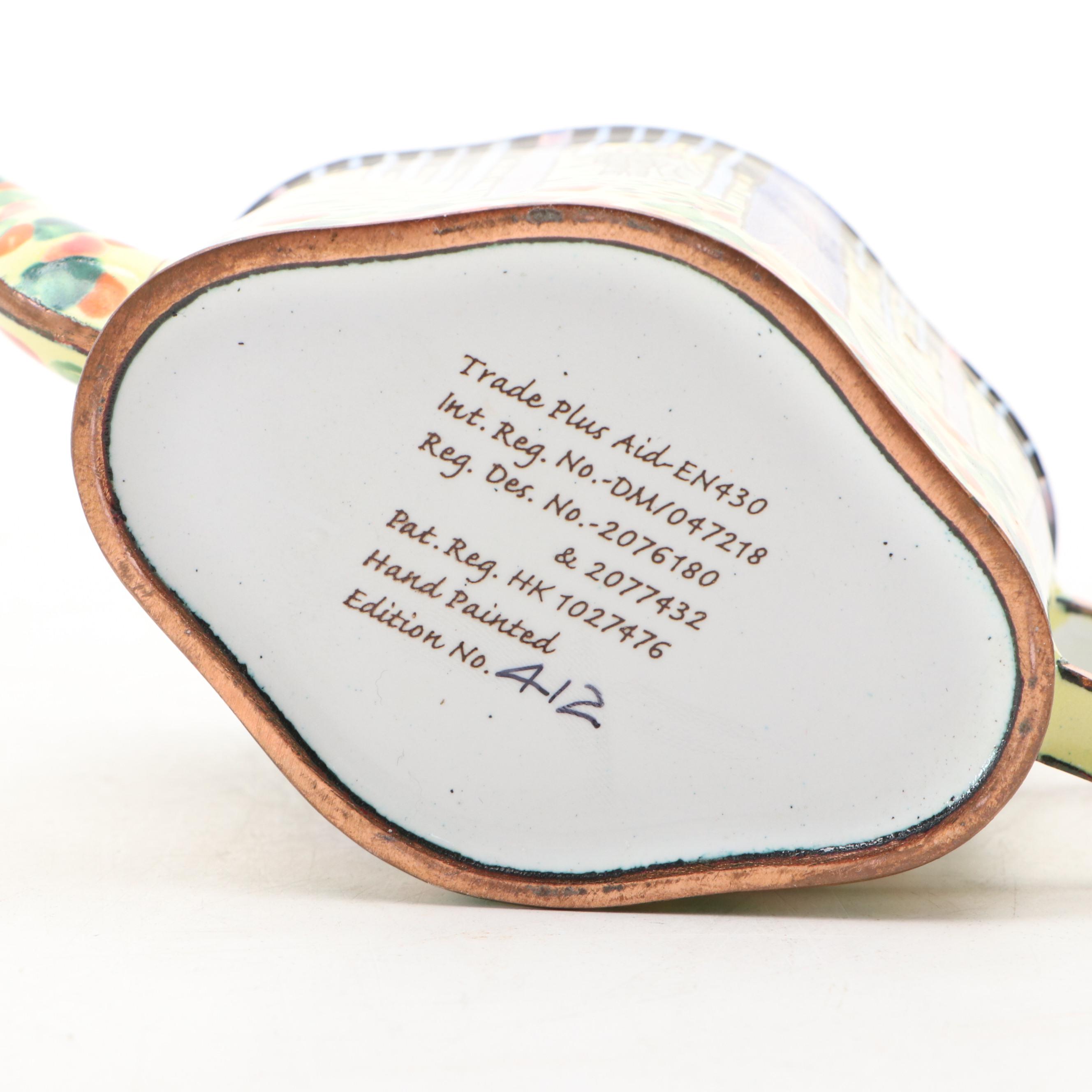 Charlotte di Vita Hand-Painted Copper and Enamel Miniature Teapots