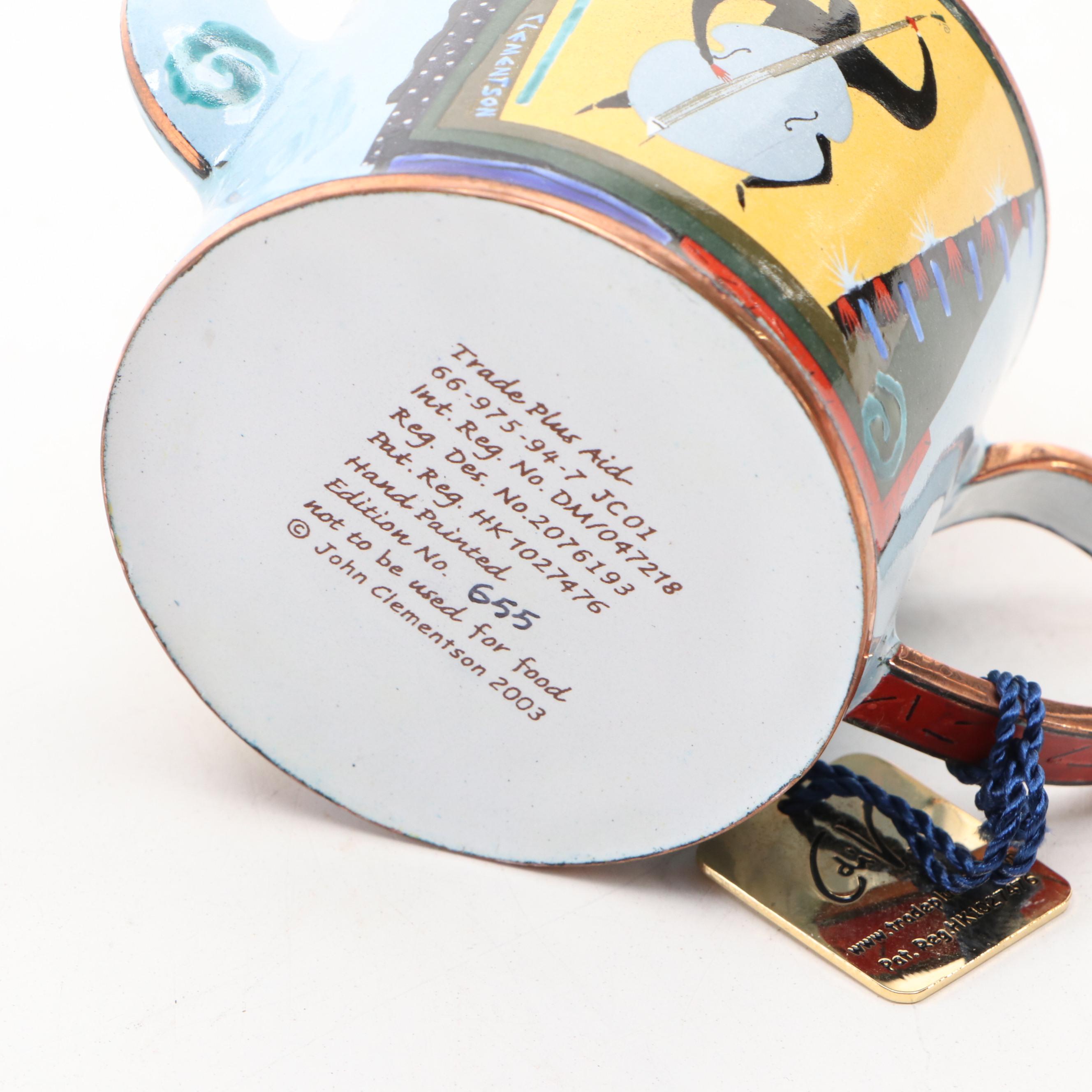 Charlotte di Vita Hand-Painted Copper and Enamel Miniature Teapots