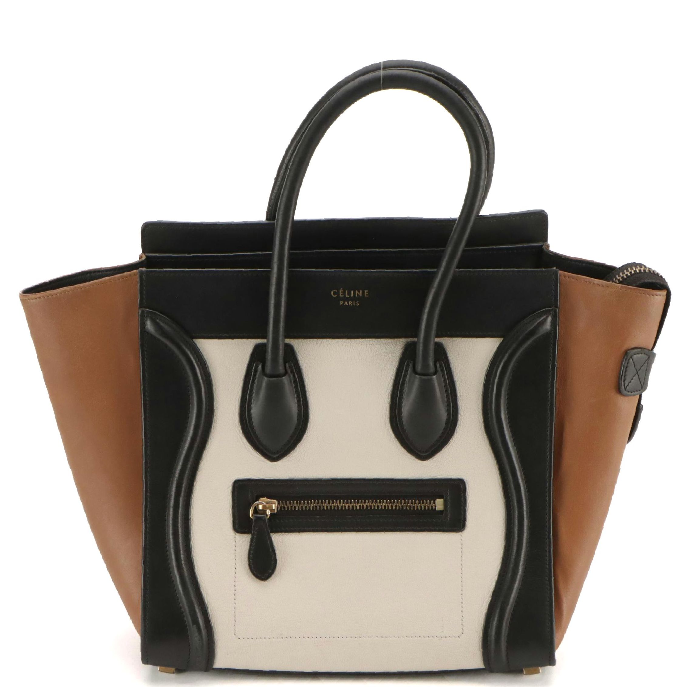 Céline Micro Luggage Handbag Tote in Tricolor Calfskin Leather