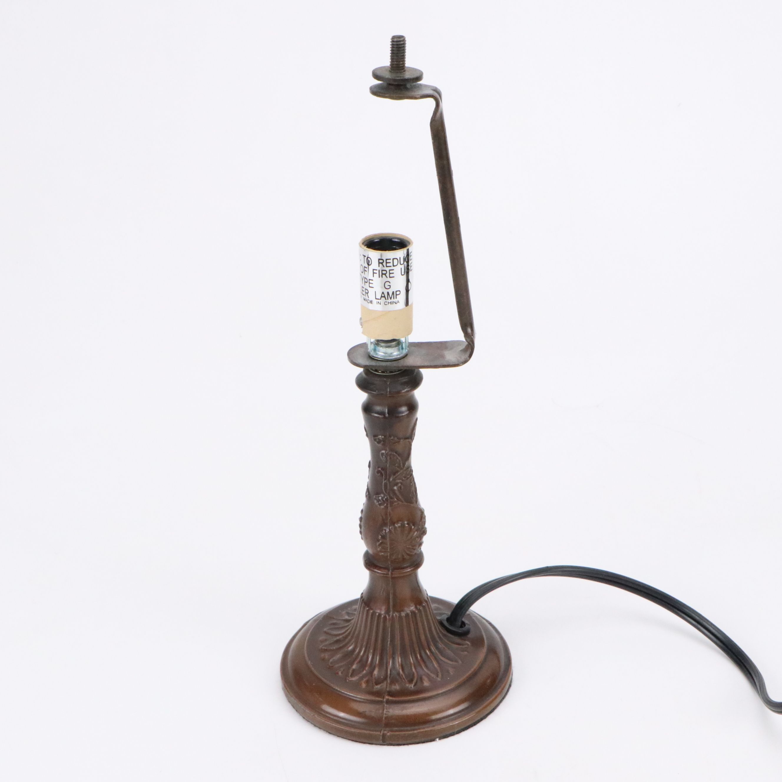 Art Nouveau Style  Accent Lamp with Hummingbird Floral Glass Shade