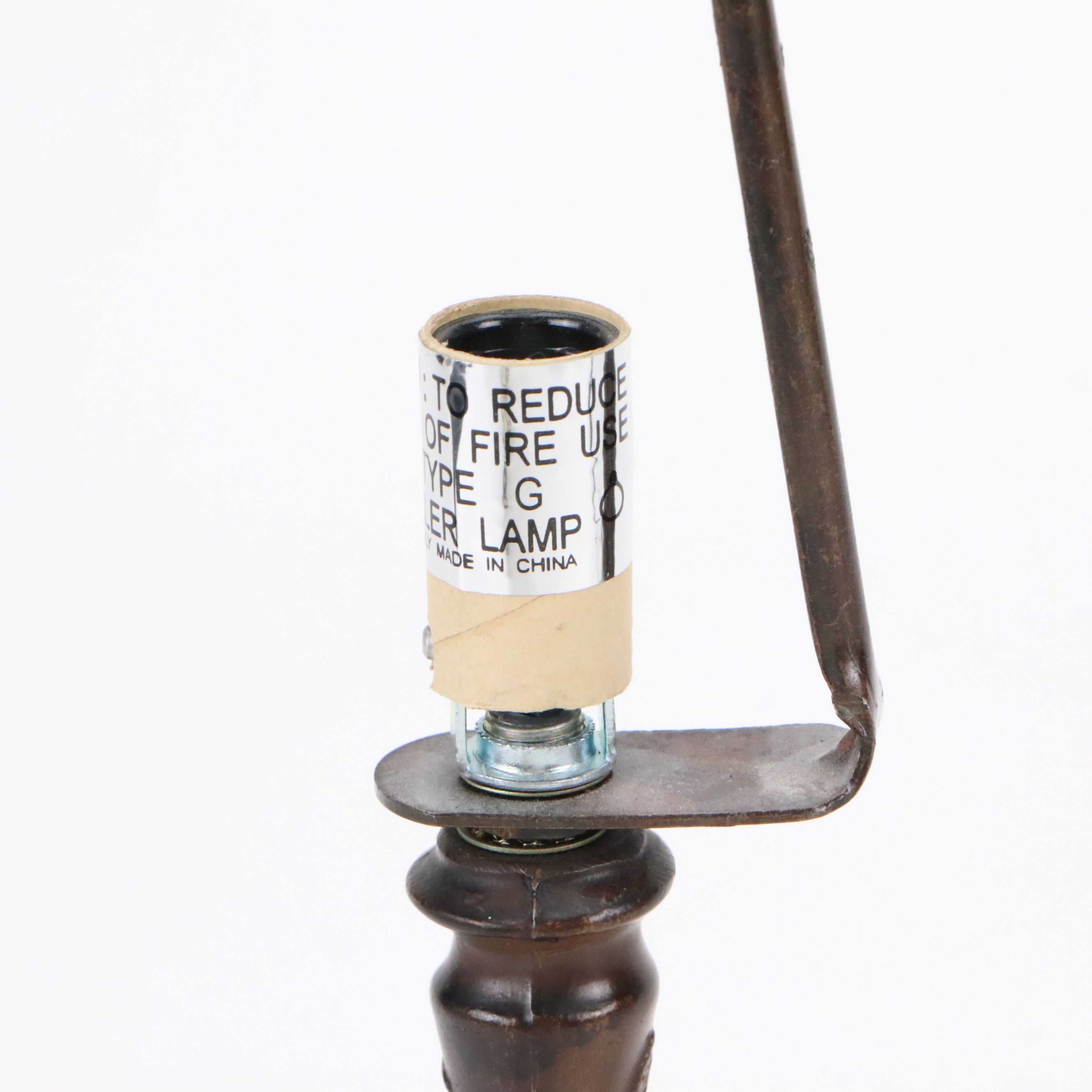 Art Nouveau Style  Accent Lamp with Hummingbird Floral Glass Shade