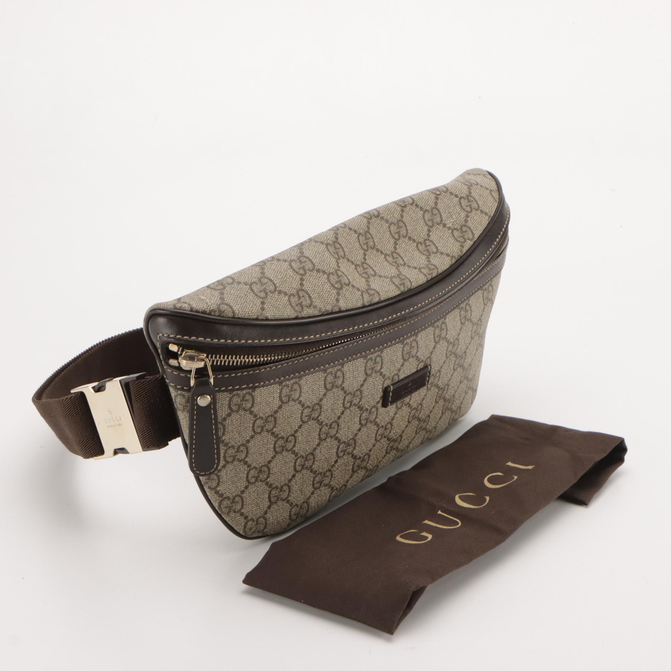 Gucci GG Supreme Canvas and Leather Belt Bag