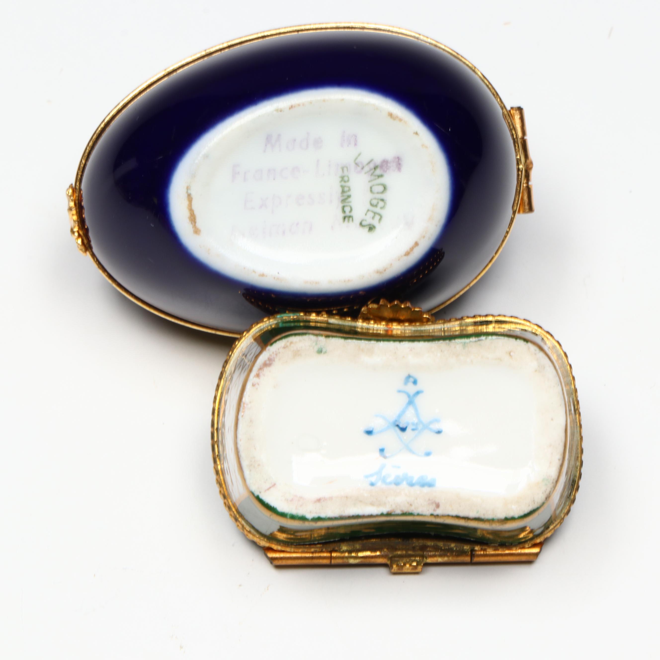 Takahashi Cauliflower Hinged Porcelain Box with French Limoges Boxes