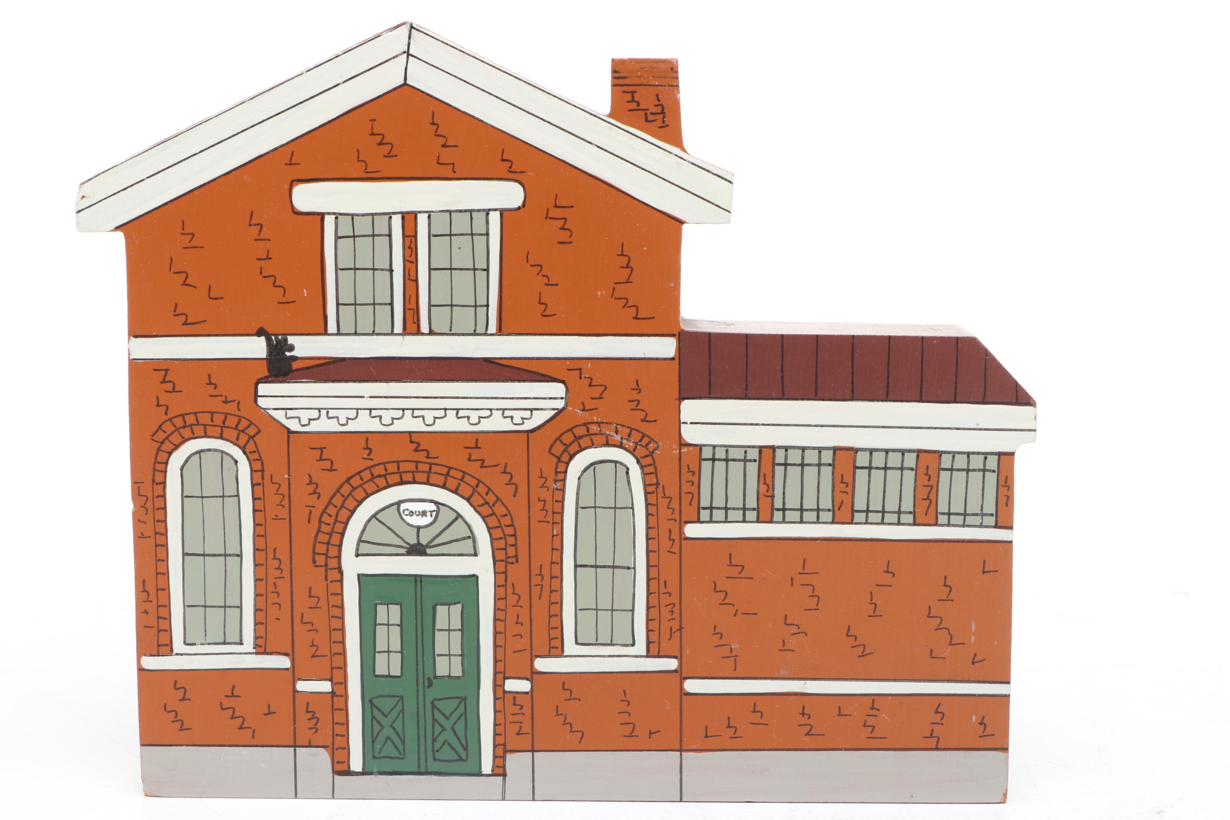 Hand-Painted Miniatures of Glendale Village Buildings, Late 20th Century