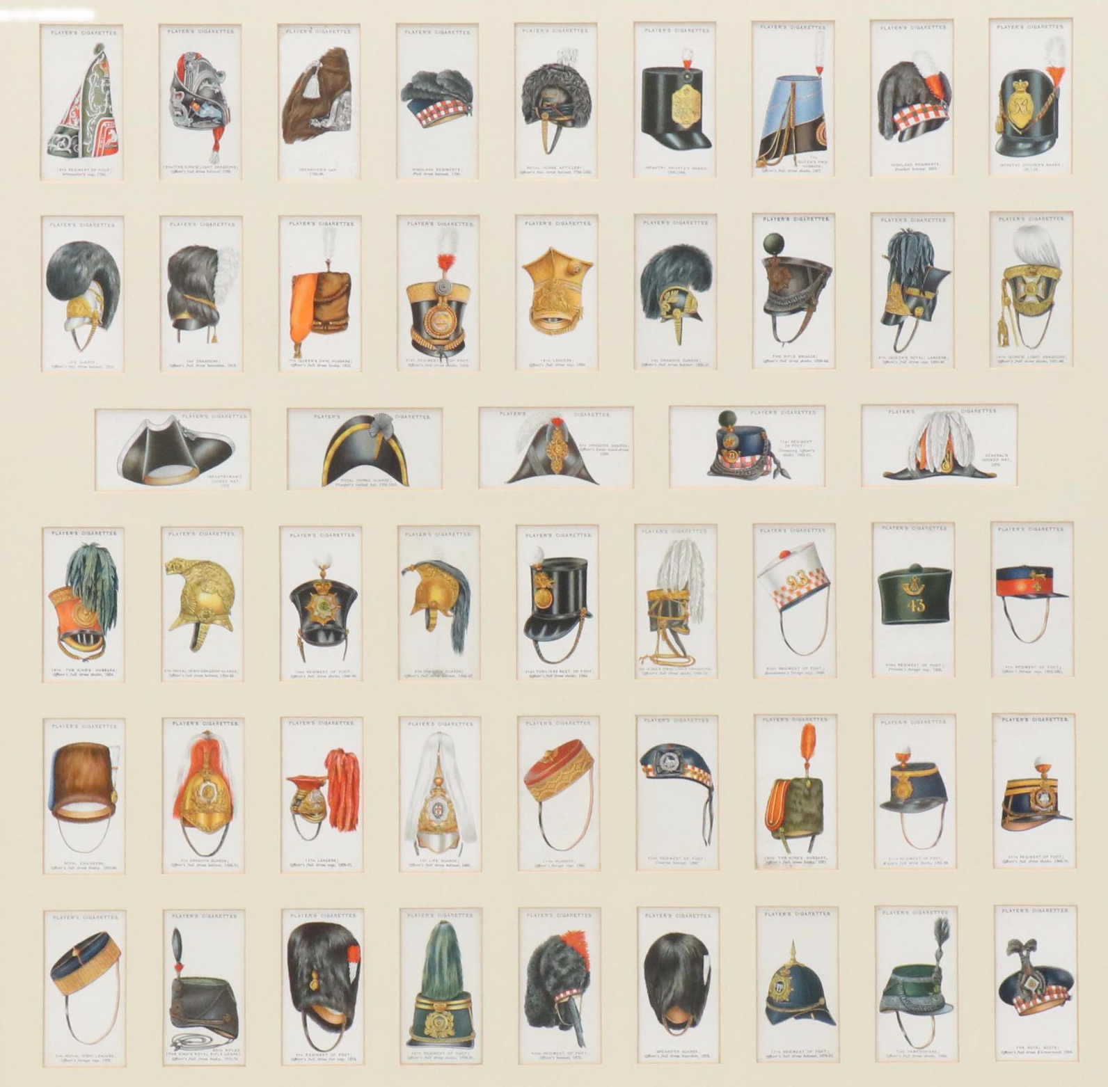Player's Cigarettes Trading Cards With Military Headwear Motif