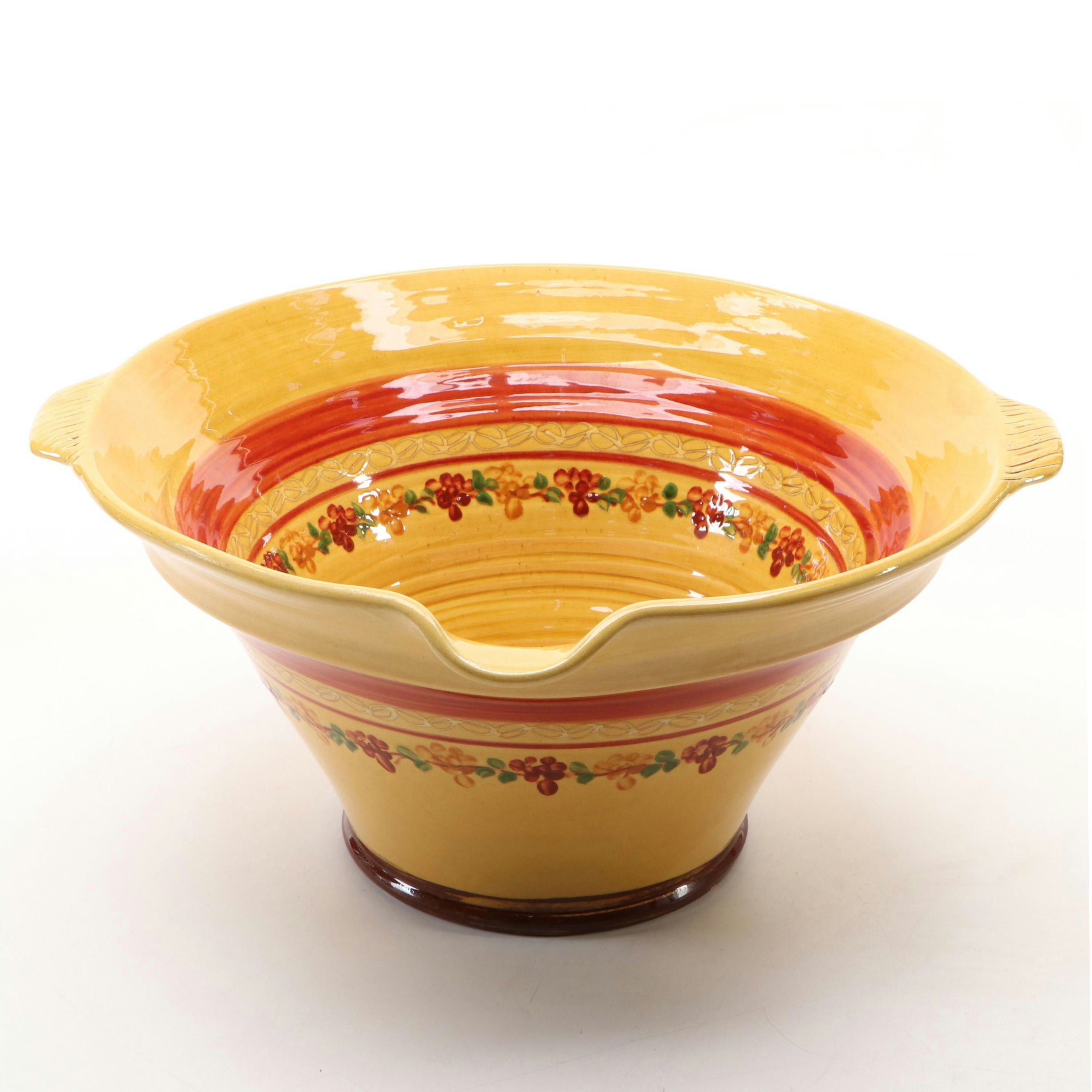 French Terre Provence Glazed Terracotta Batter Bowl