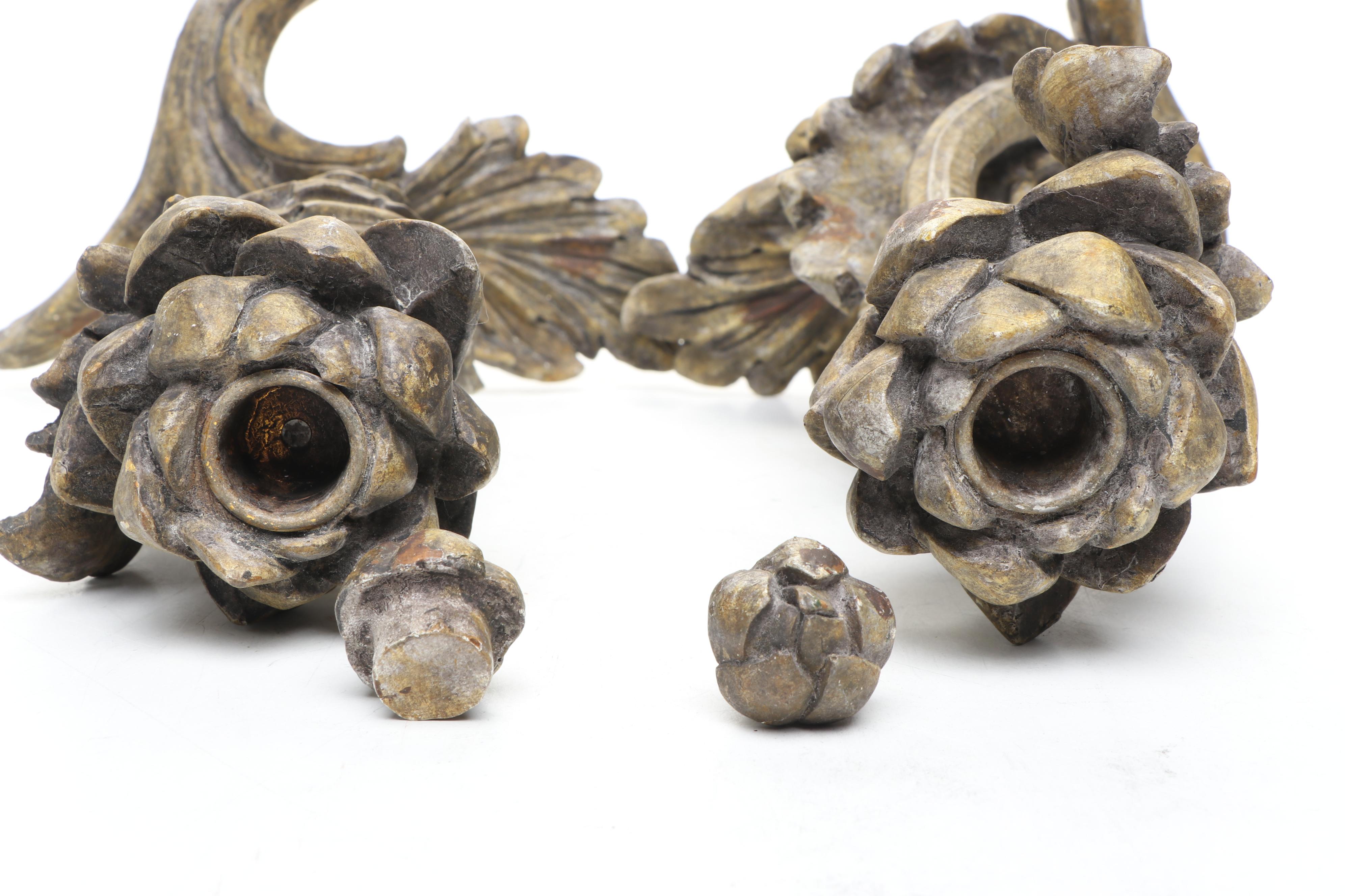 Art Nouveau Style Sculptural Artichoke Candlesticks