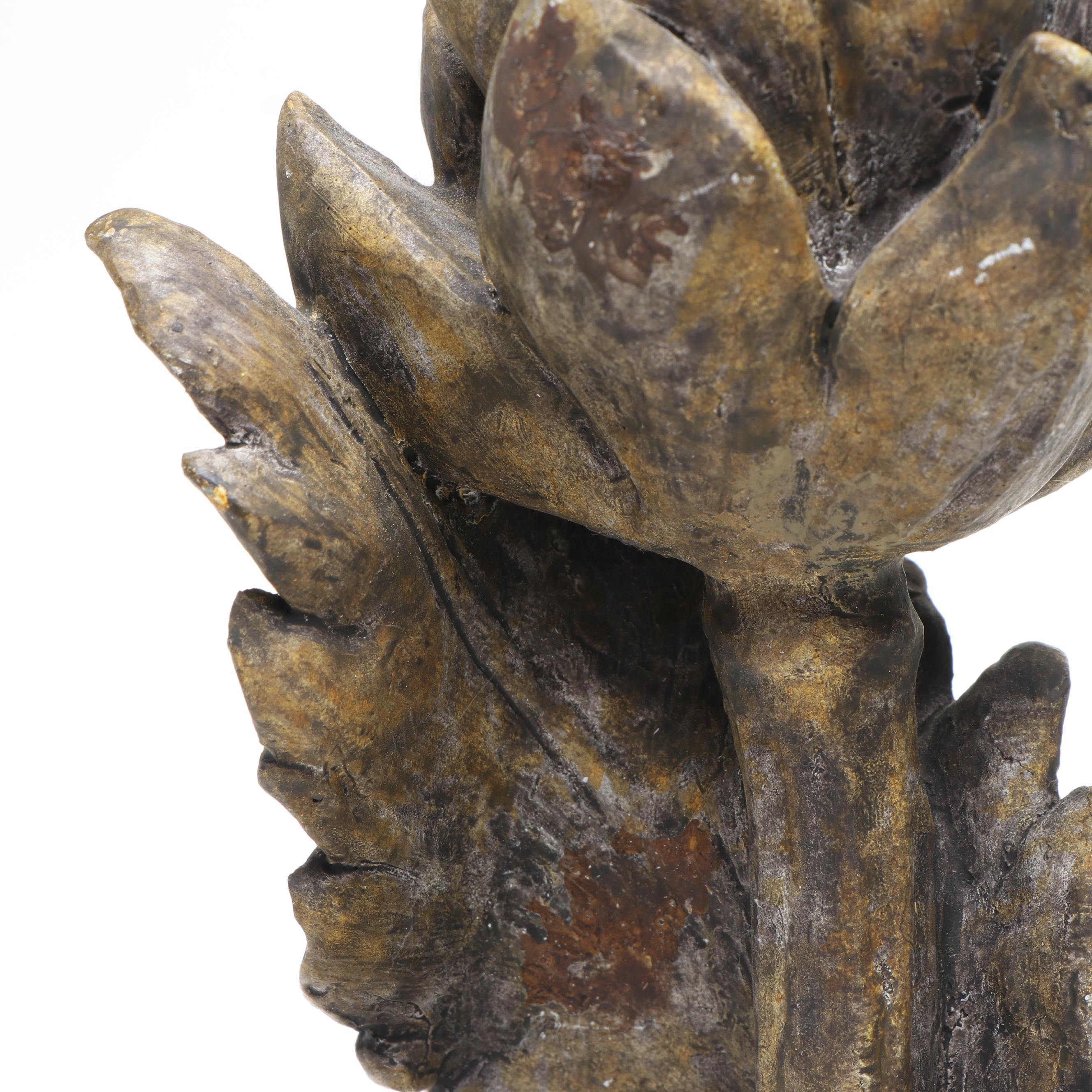 Art Nouveau Style Sculptural Artichoke Candlesticks