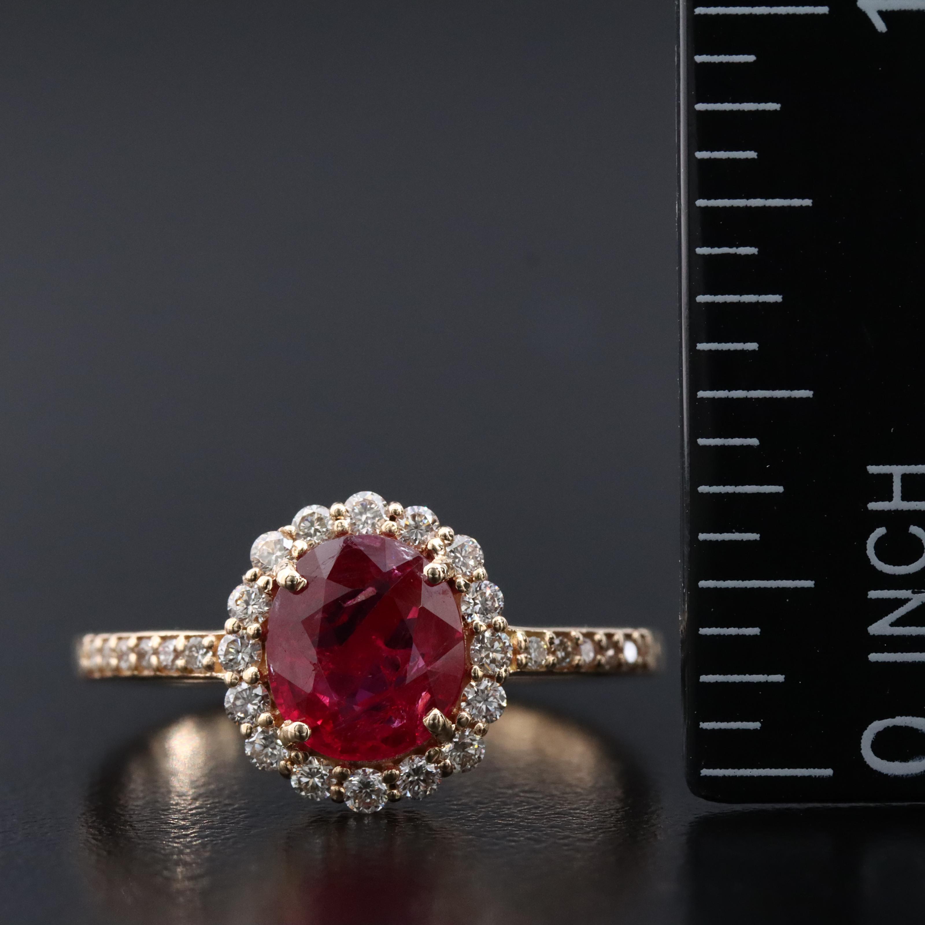 14K 1.40 CT Ruby and Diamond Ring with IGI Jewelry Report